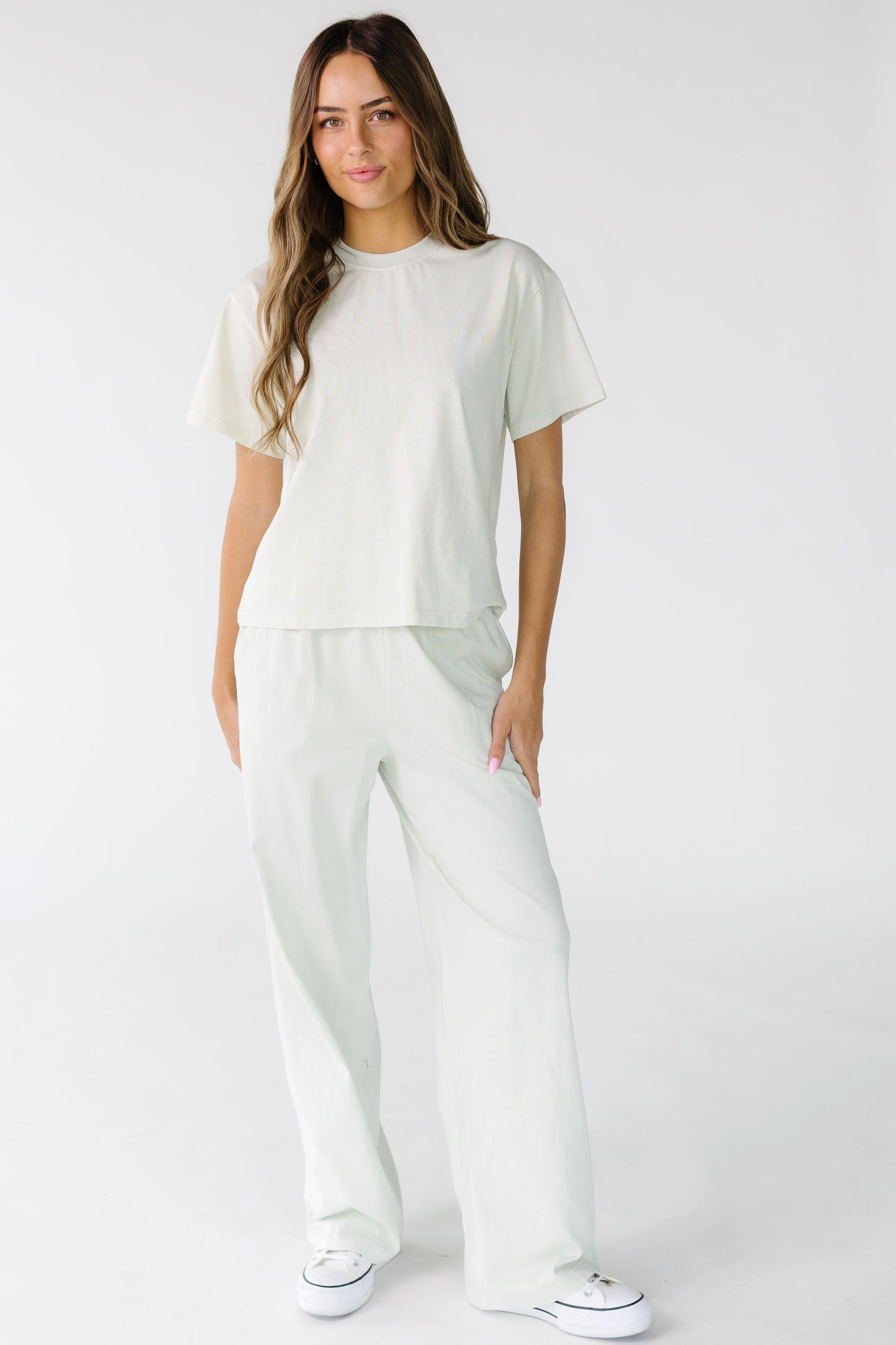 Washed Cotton Straight Pants - Image 3
