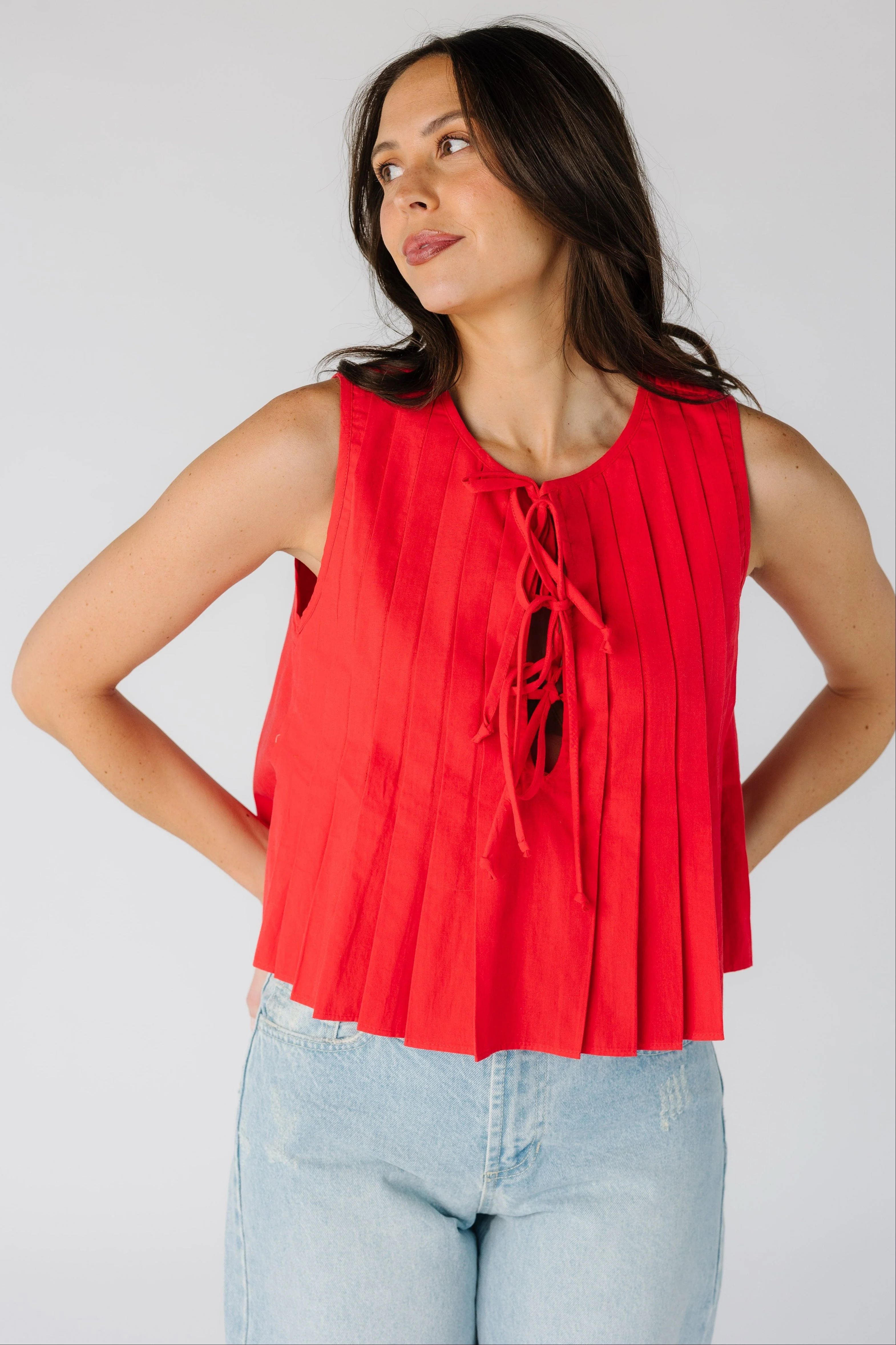 Amara Pleated Tie Top - Image 2