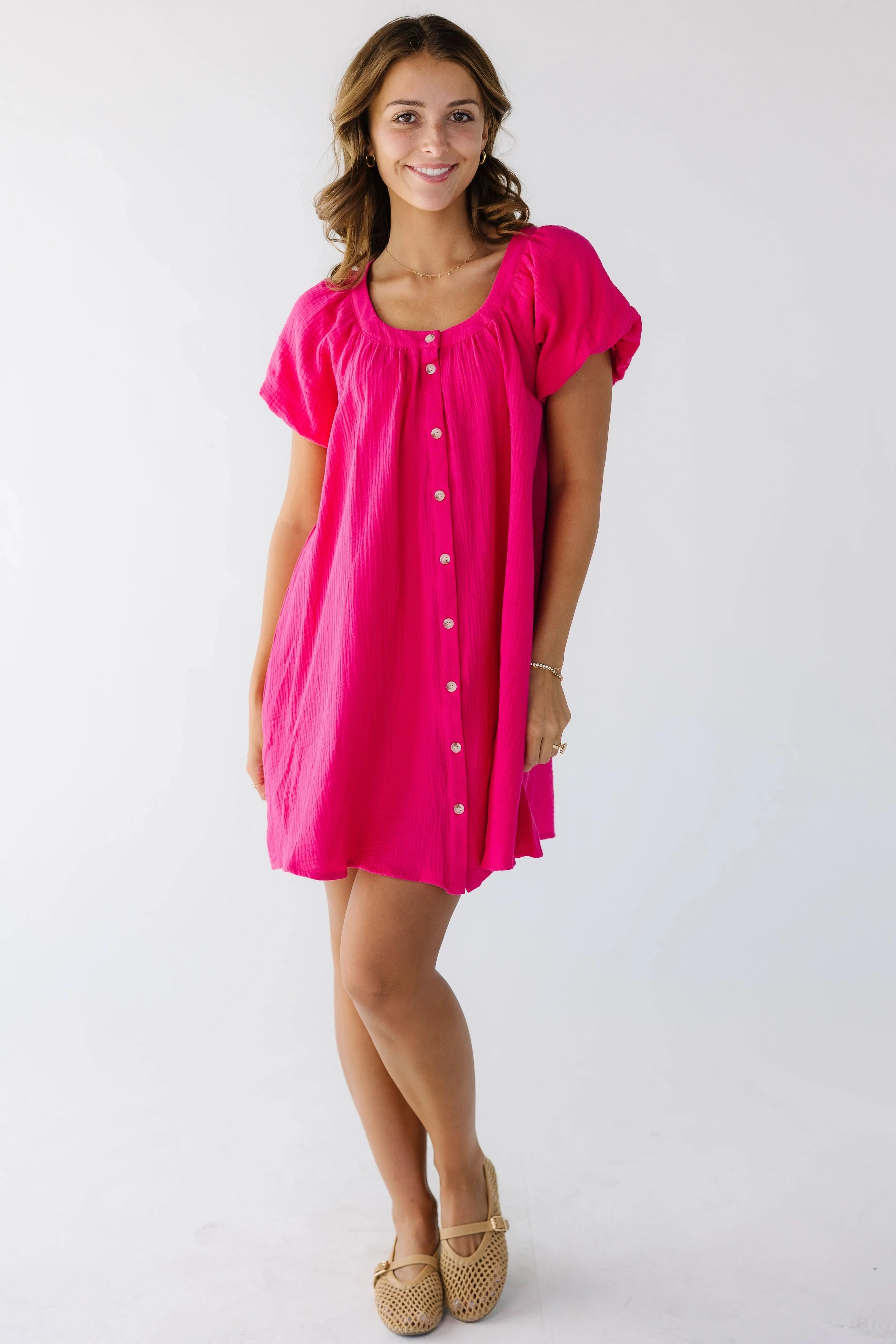 Brass & Roe Ellie Gauze Knee Dress - Image 9
