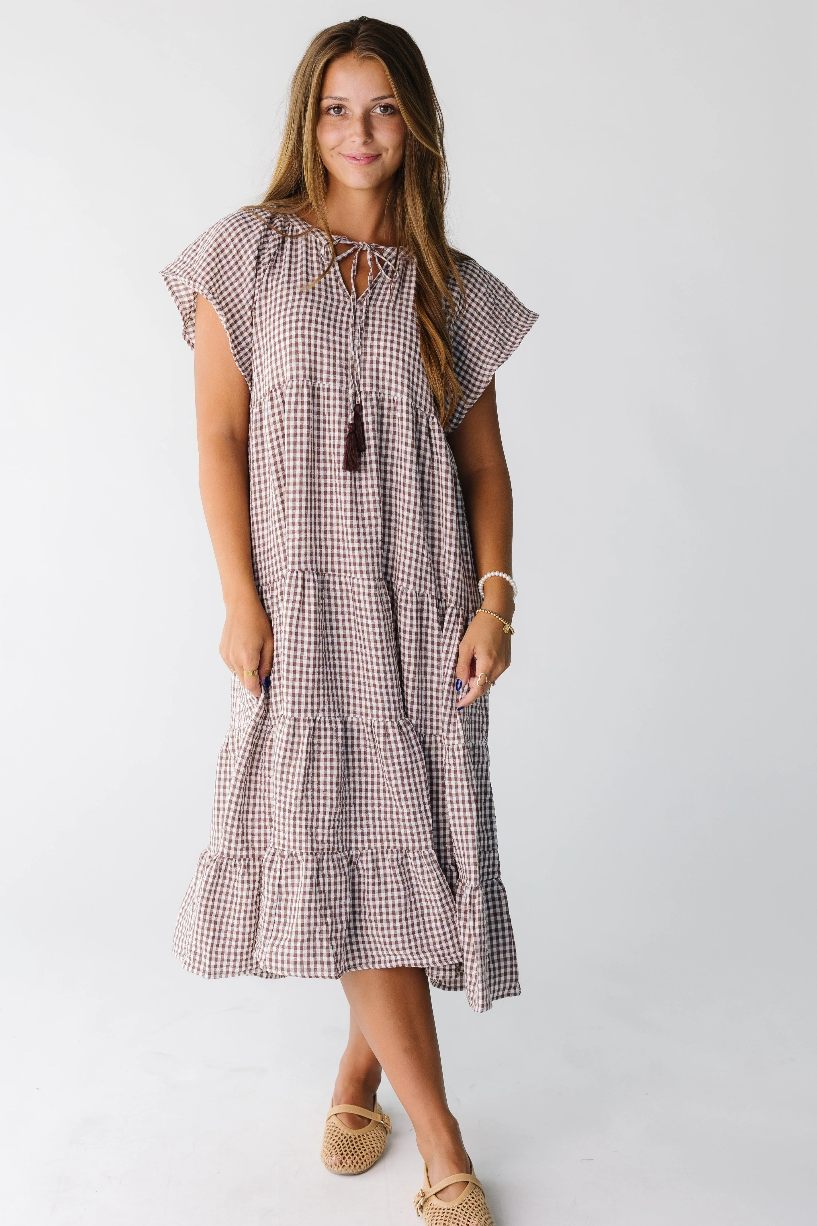 Brass & Roe Elmina Gingham Dress - Image 12