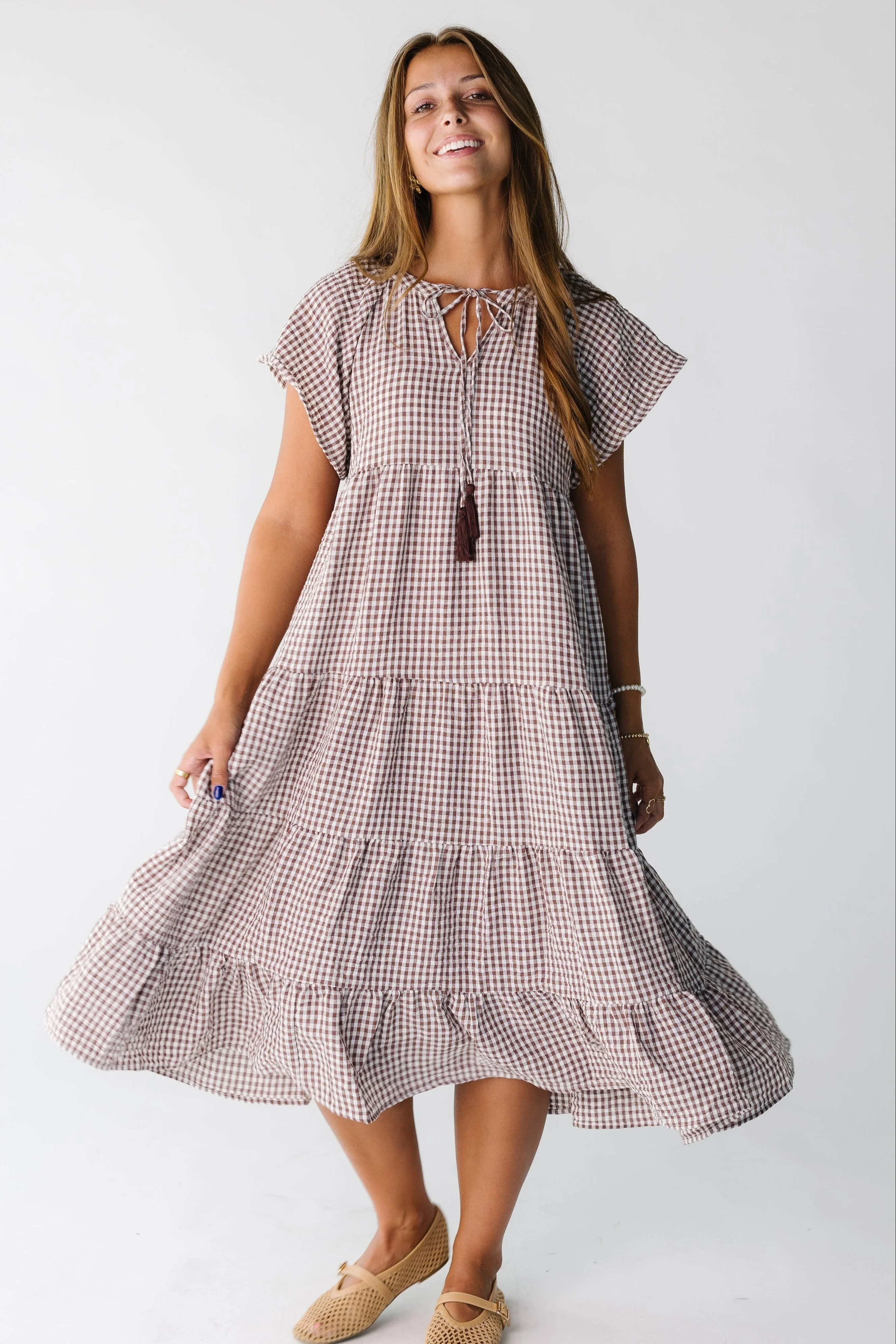 Brass & Roe Elmina Gingham Dress - Image 3