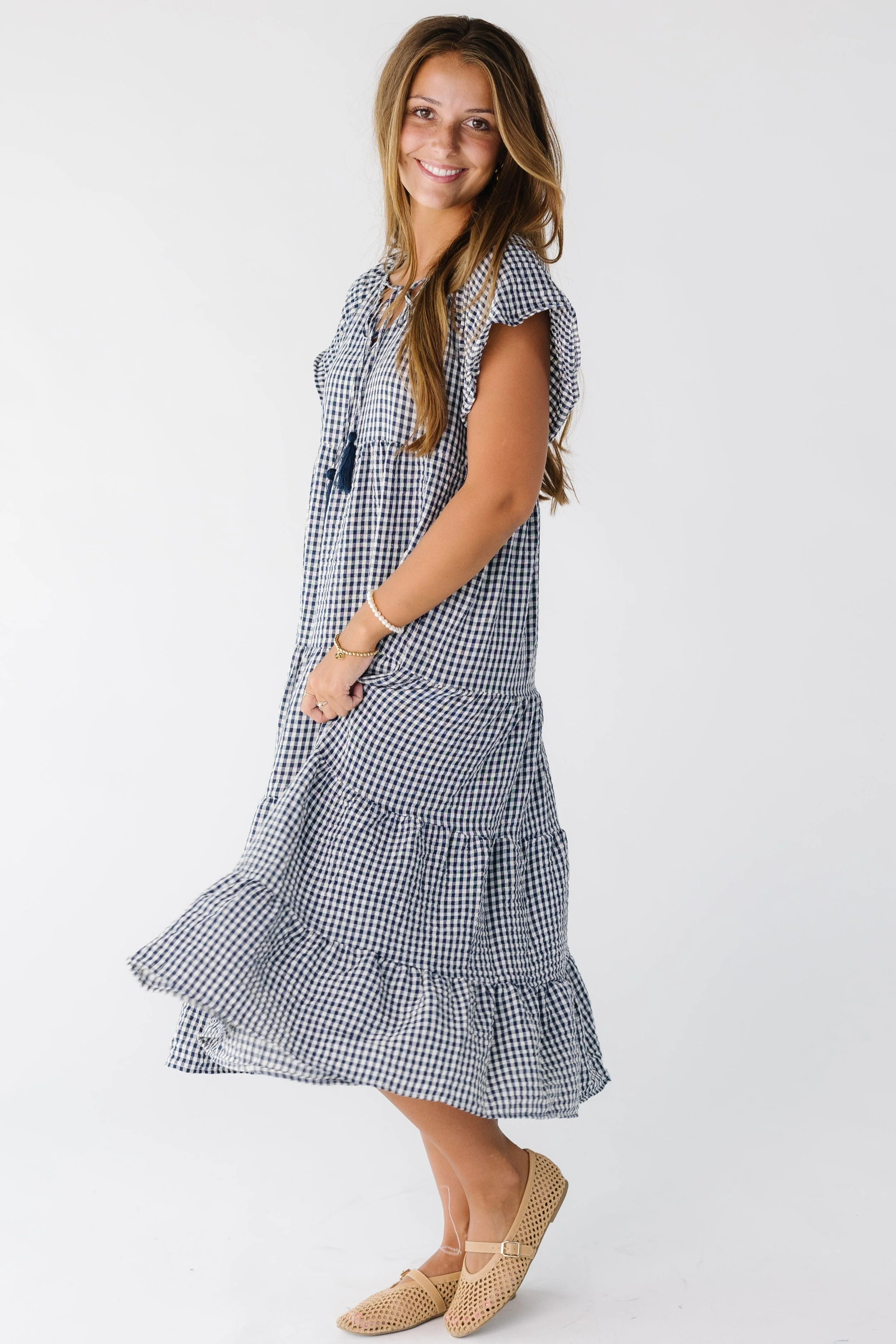 Brass & Roe Elmina Gingham Dress - Image 5
