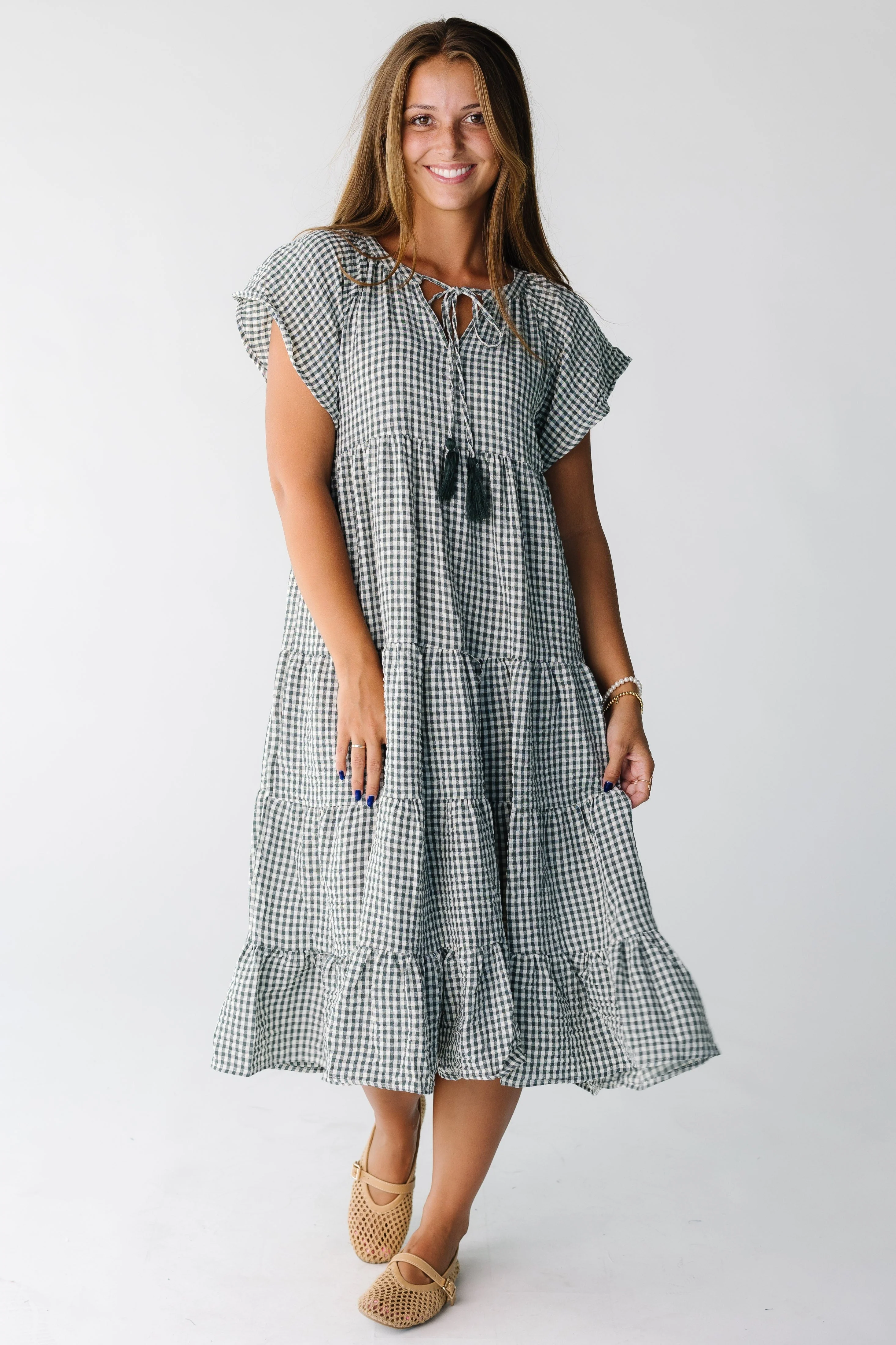 Brass & Roe Elmina Gingham Dress - Image 8
