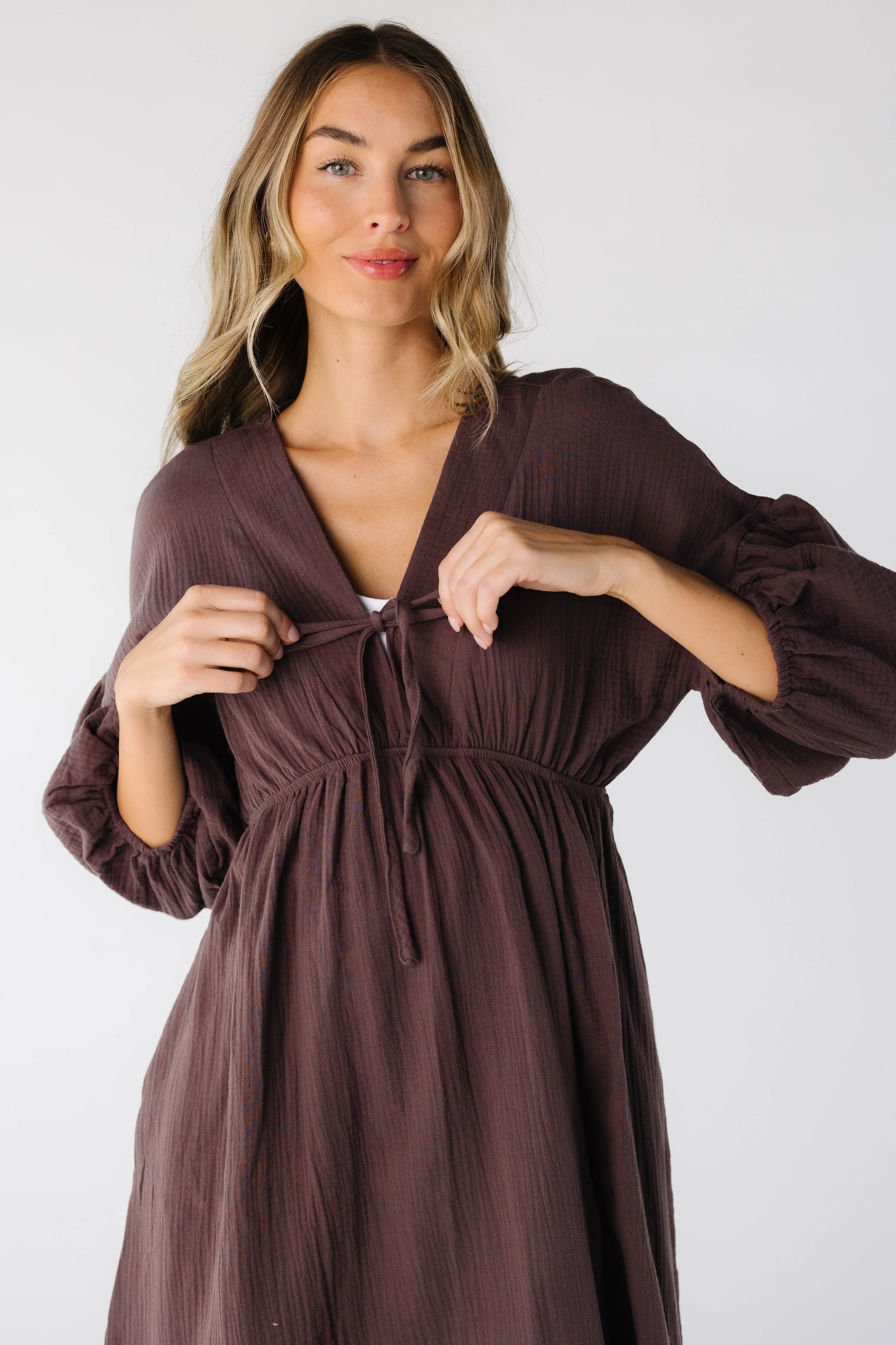 Brass & Roe Gauze Tie Front Dress - Image 2
