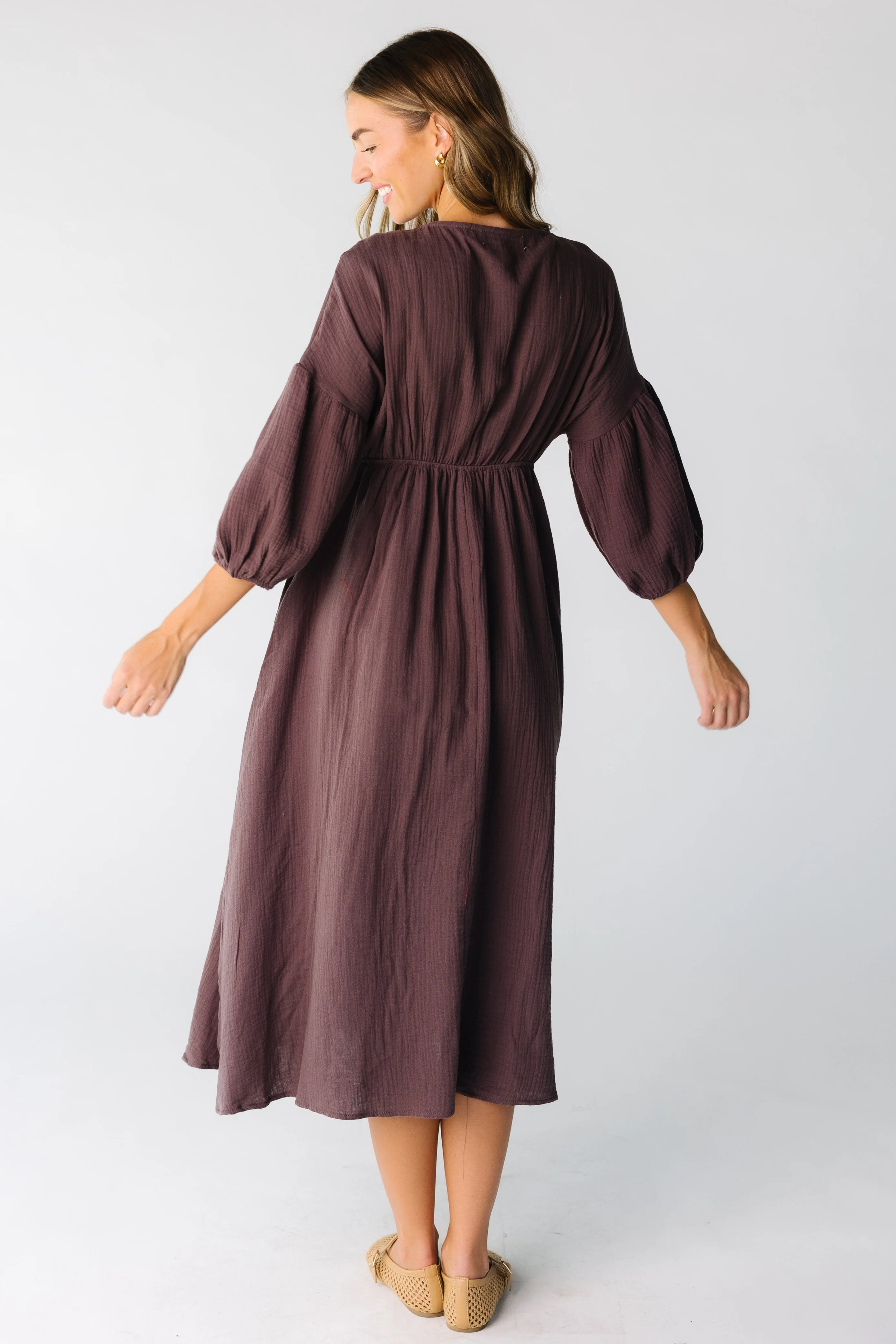 Brass & Roe Gauze Tie Front Dress - Image 4