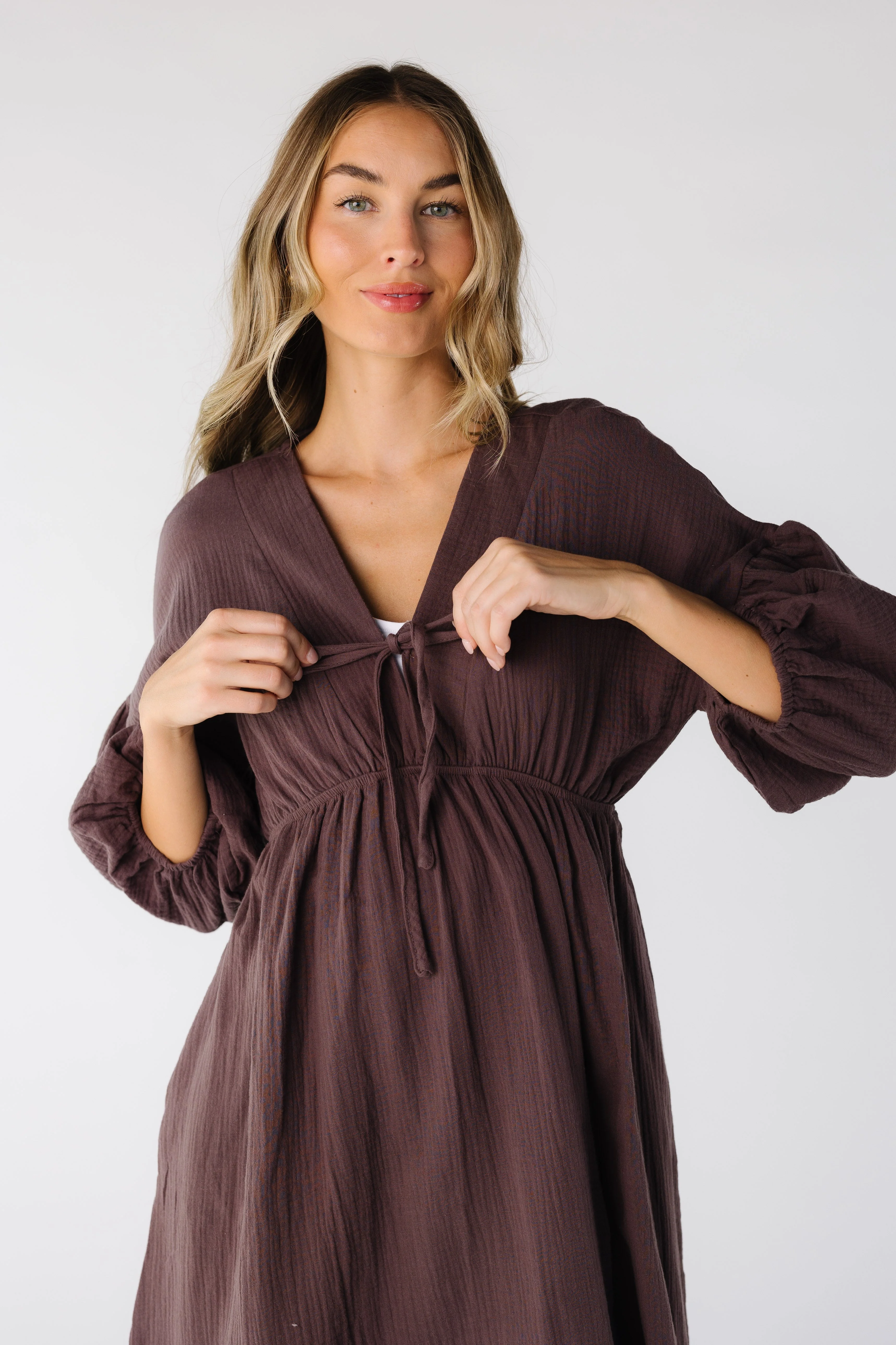 Brass & Roe Gauze Tie Front Dress - Image 5