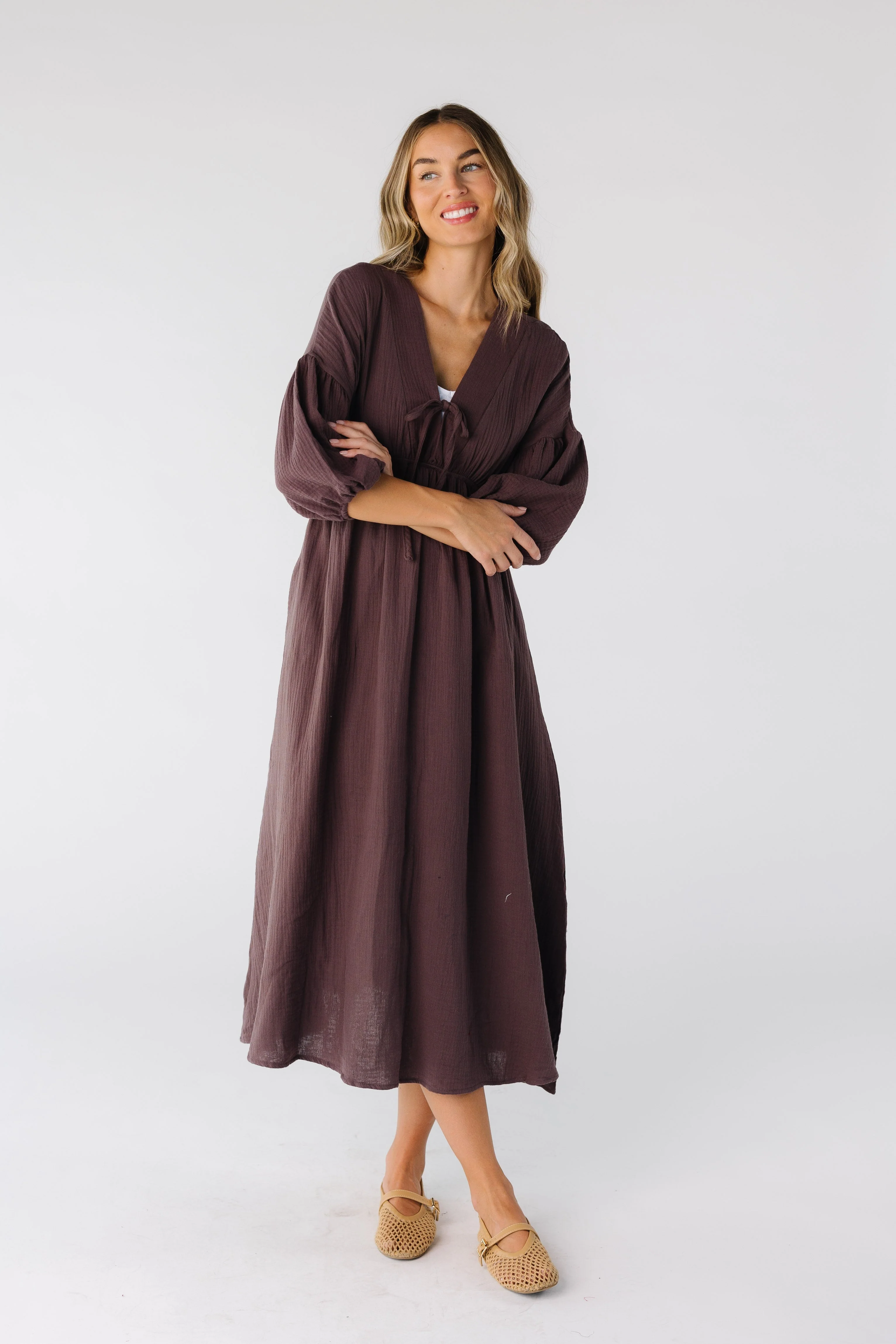 Brass & Roe Gauze Tie Front Dress - Image 7