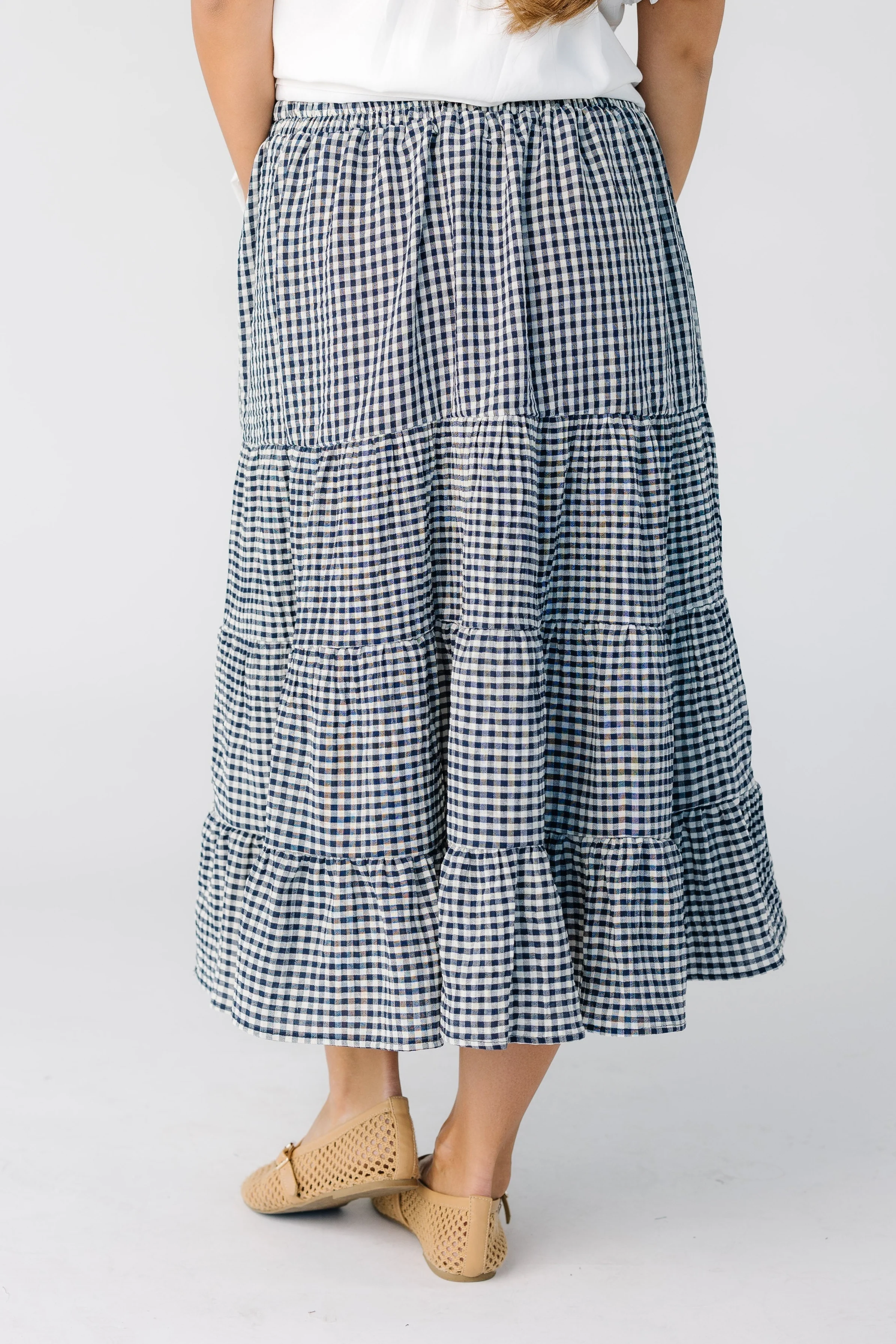 Brass & Roe Gingham Tiered Skirt - Image 4