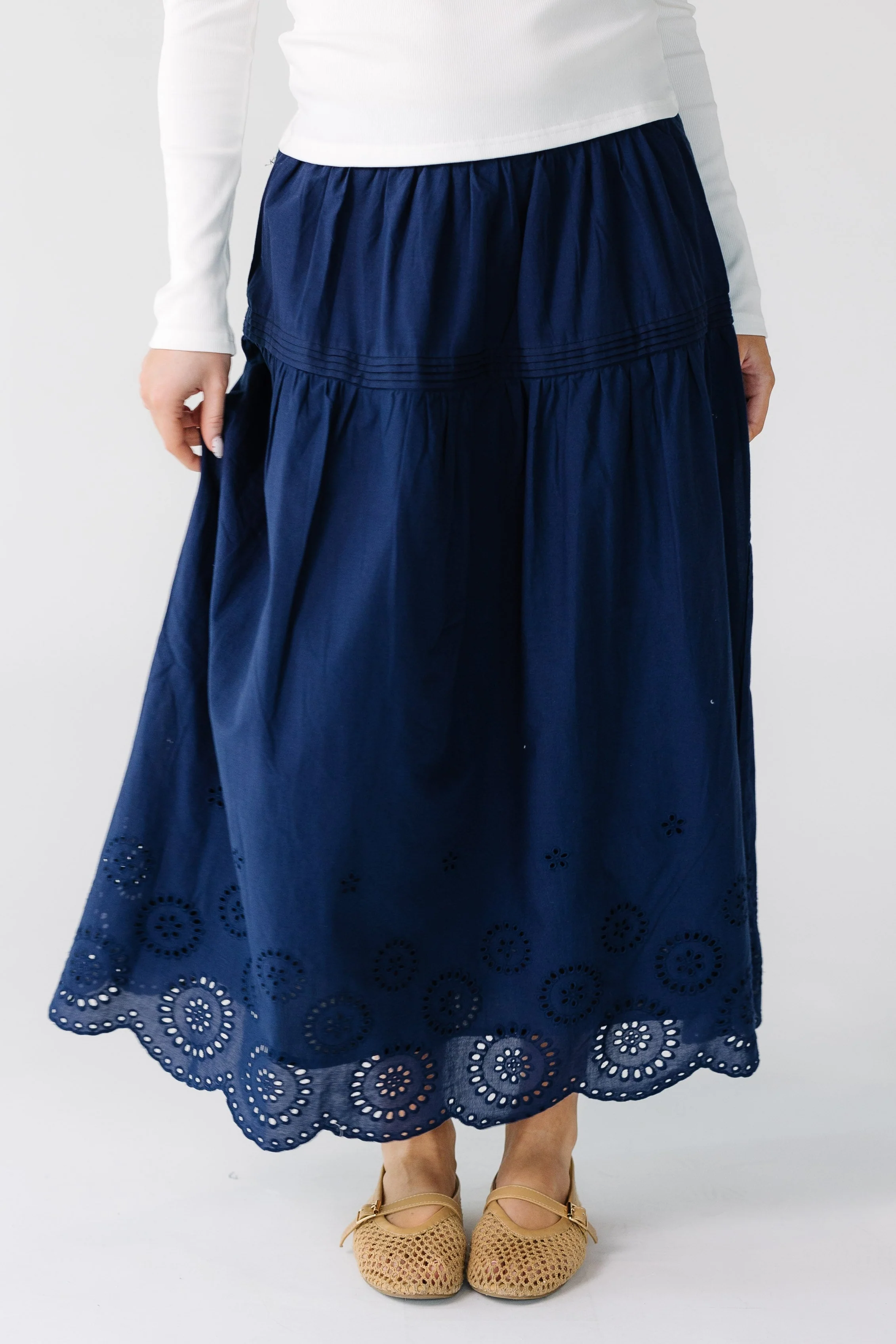 Brass & Roe Melanie Eyelet Midi Skirt - Image 4