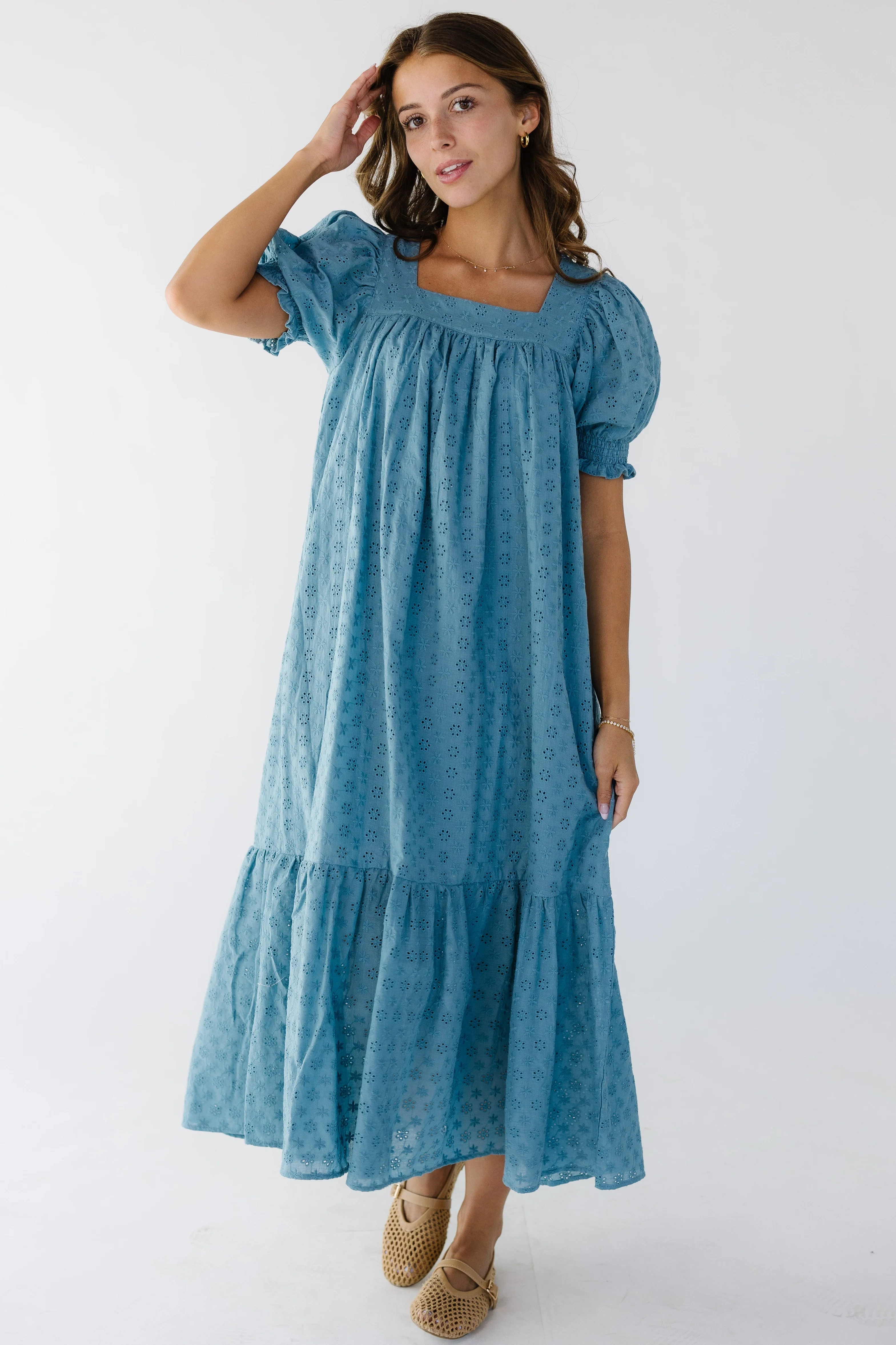 Brass & Roe Forever Eyelet Midi Dress - Image 2