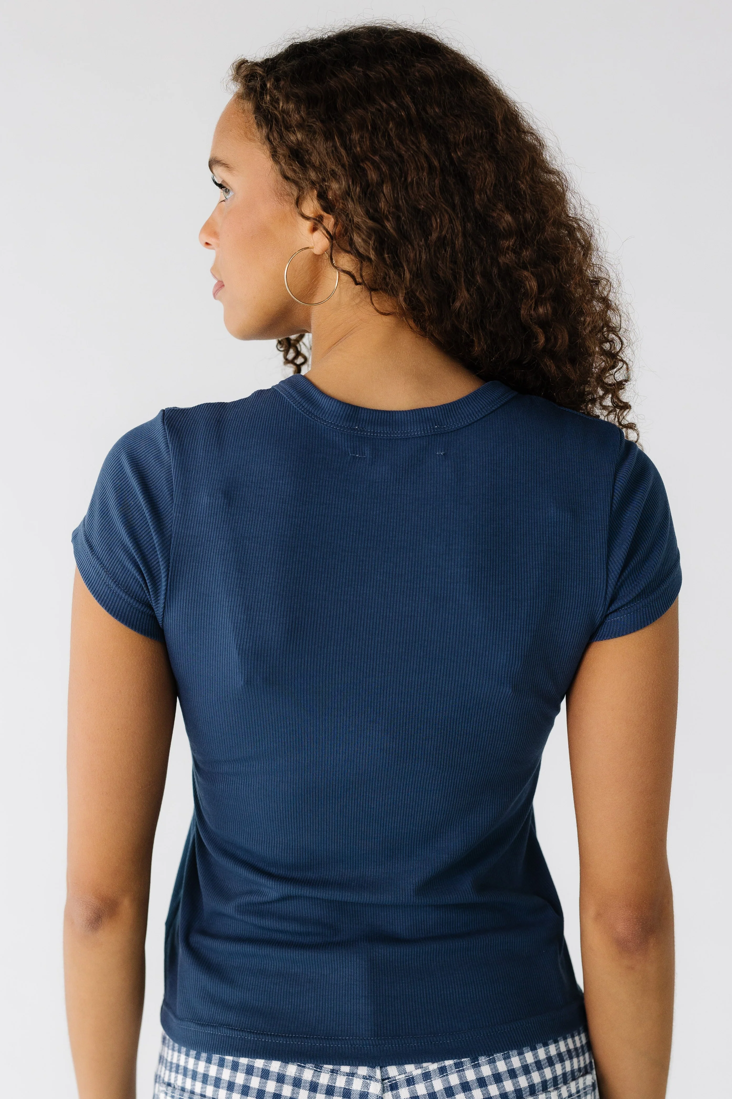 Brass & Roe Ribbed Button Tee - Image 5