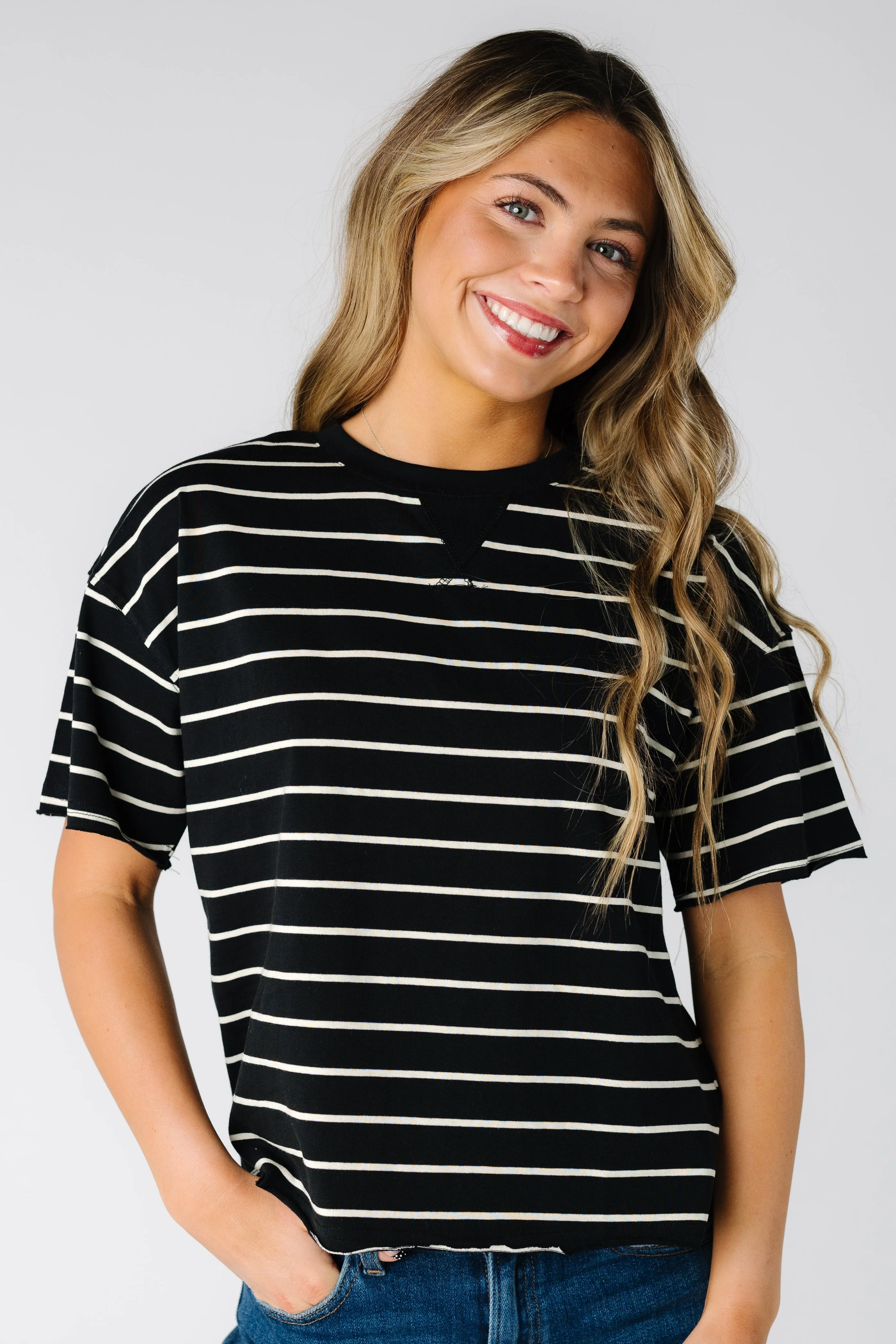 Brass & Roe Steph Stripe Tee - Image 2