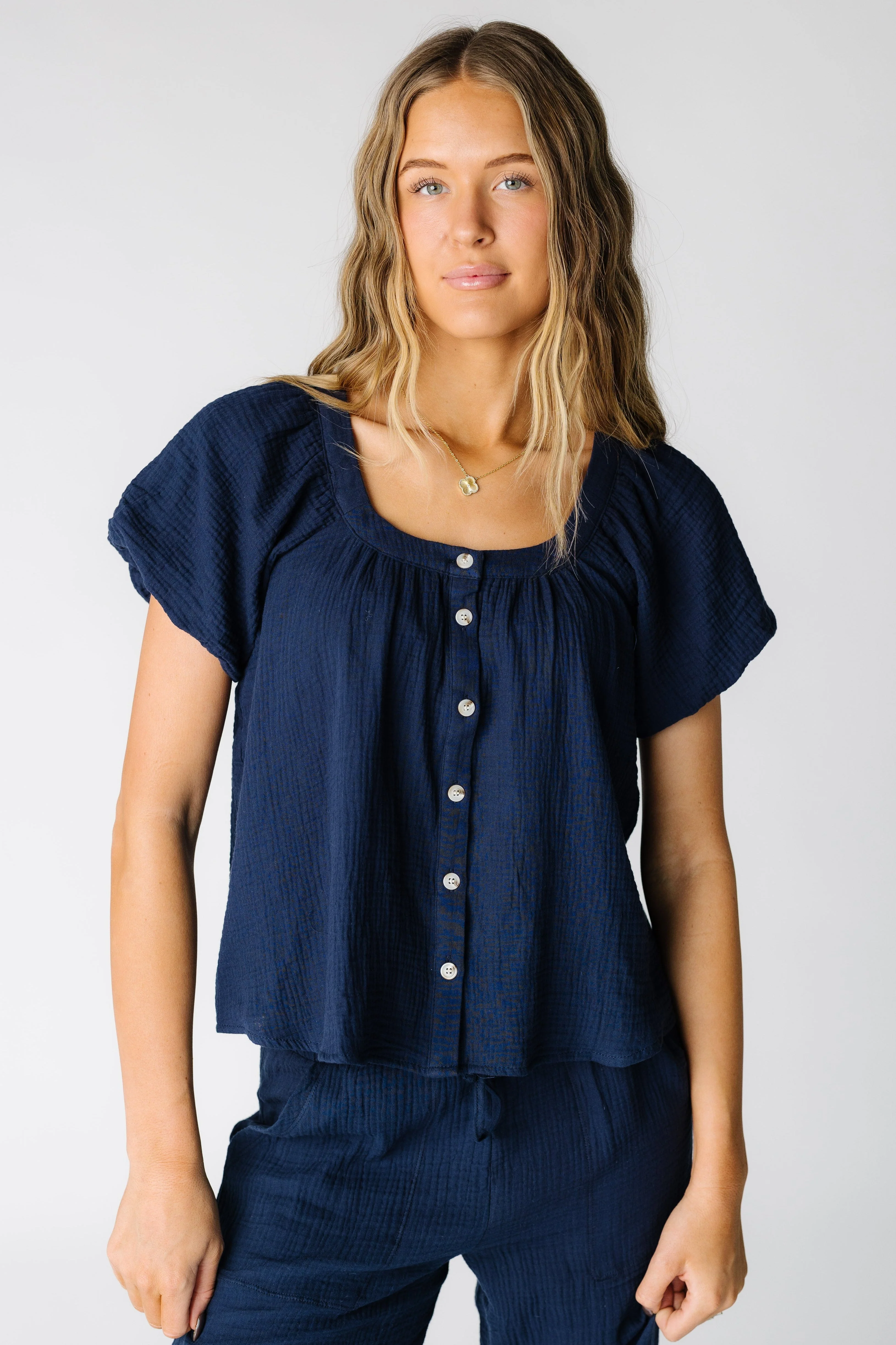 Brass & Roe The Gauze Button-Down Top - Image 3