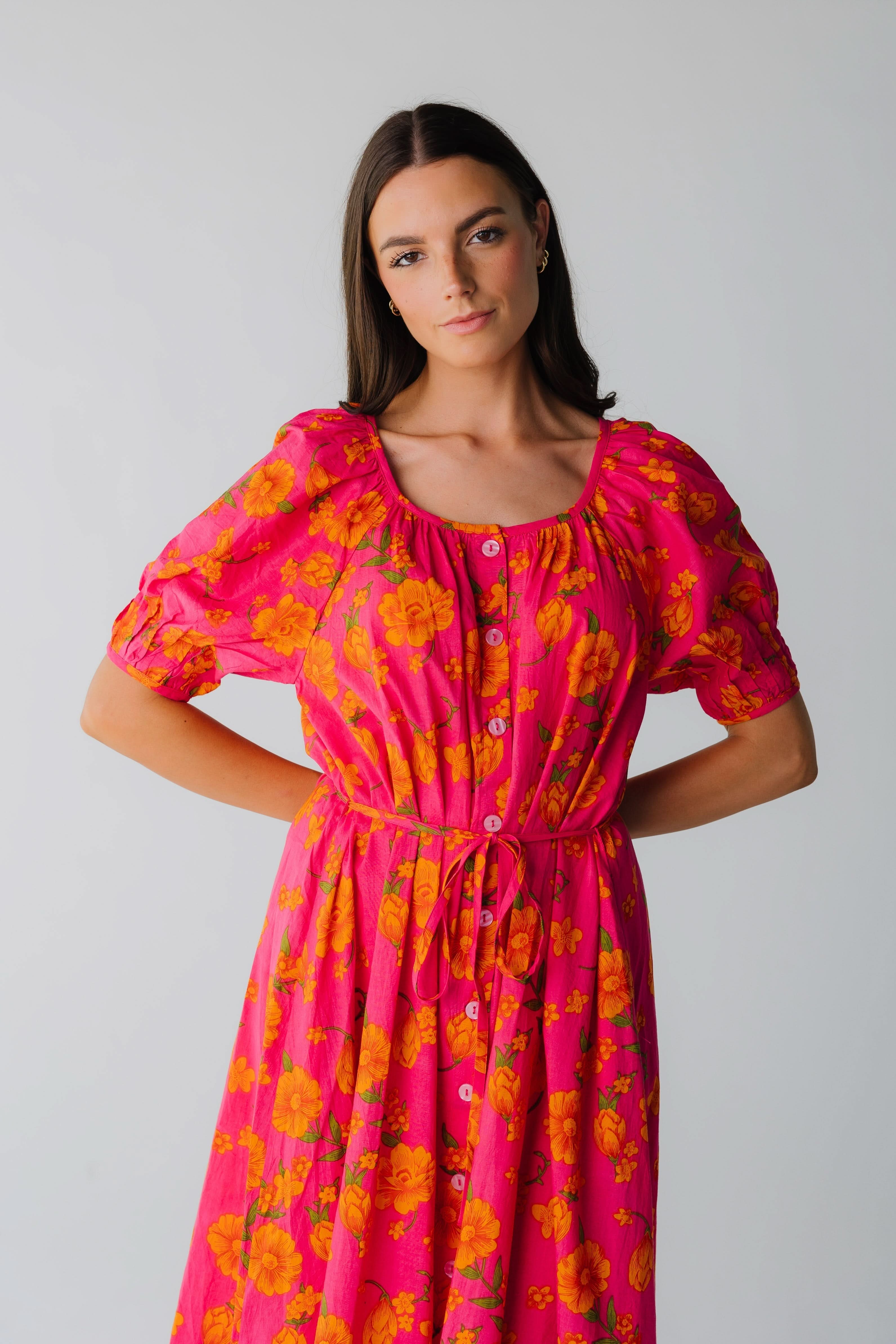 Citrus Button Down Midi Dress - Image 2