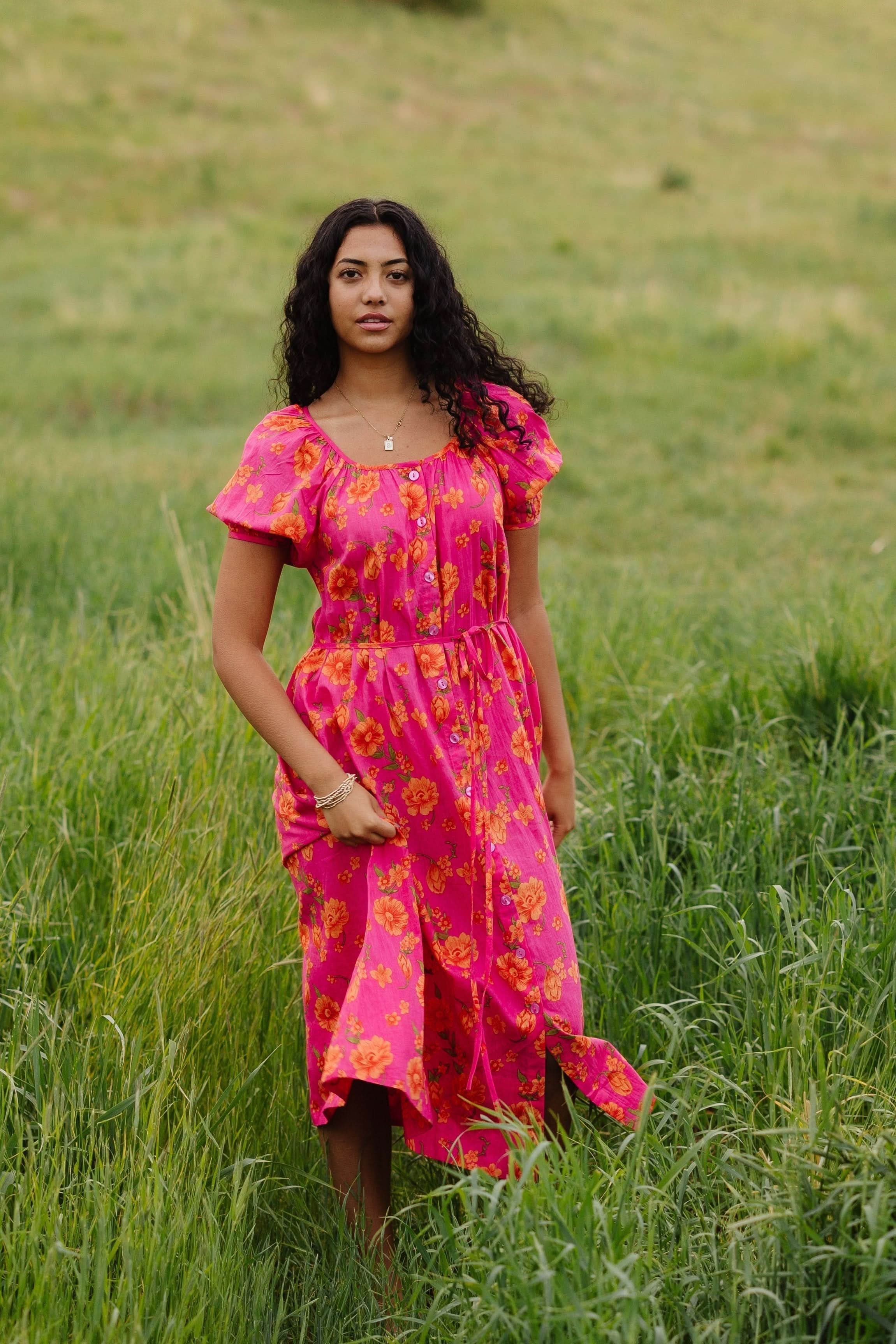 Citrus Button Down Midi Dress - Image 5