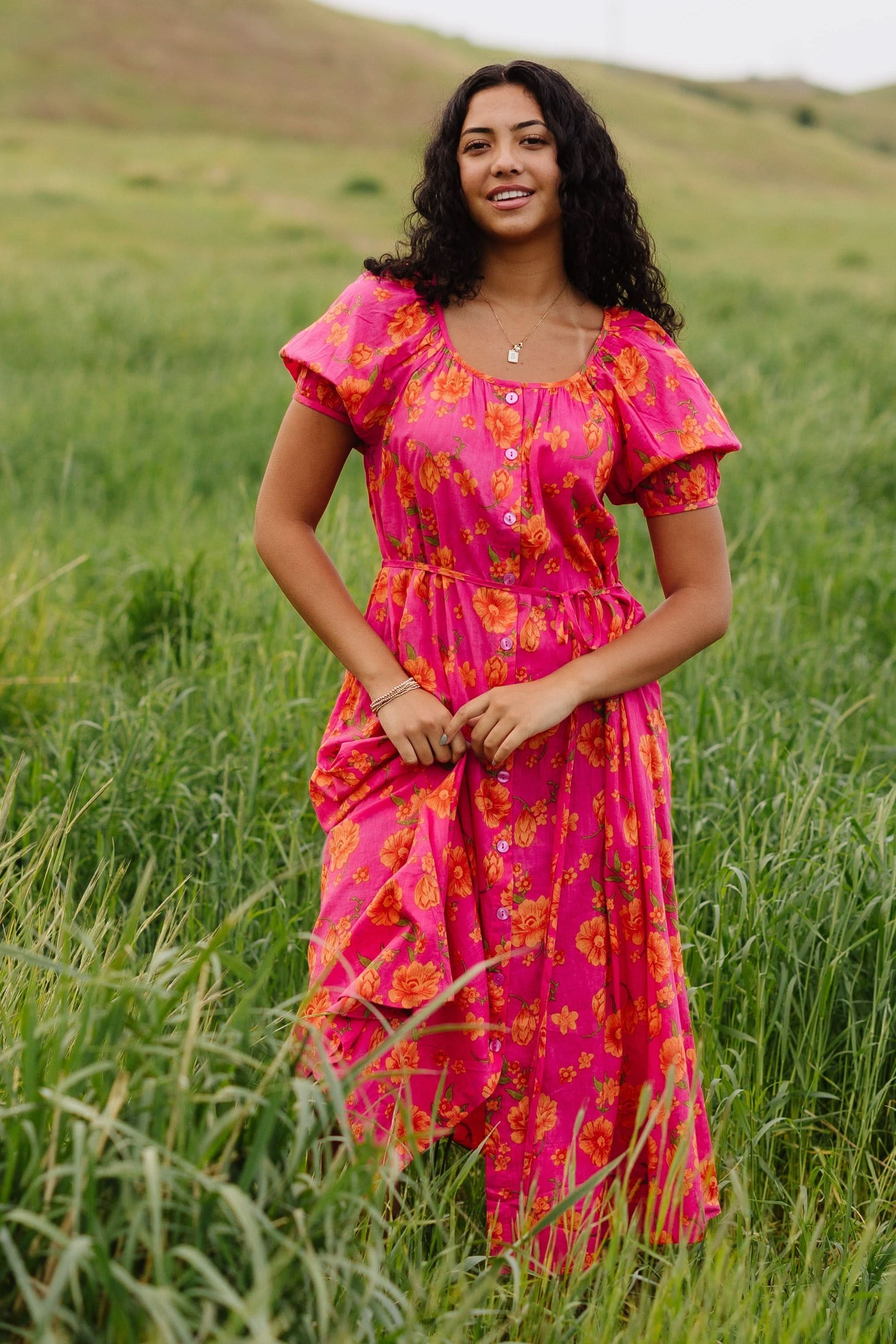 Citrus Button Down Midi Dress - Image 6