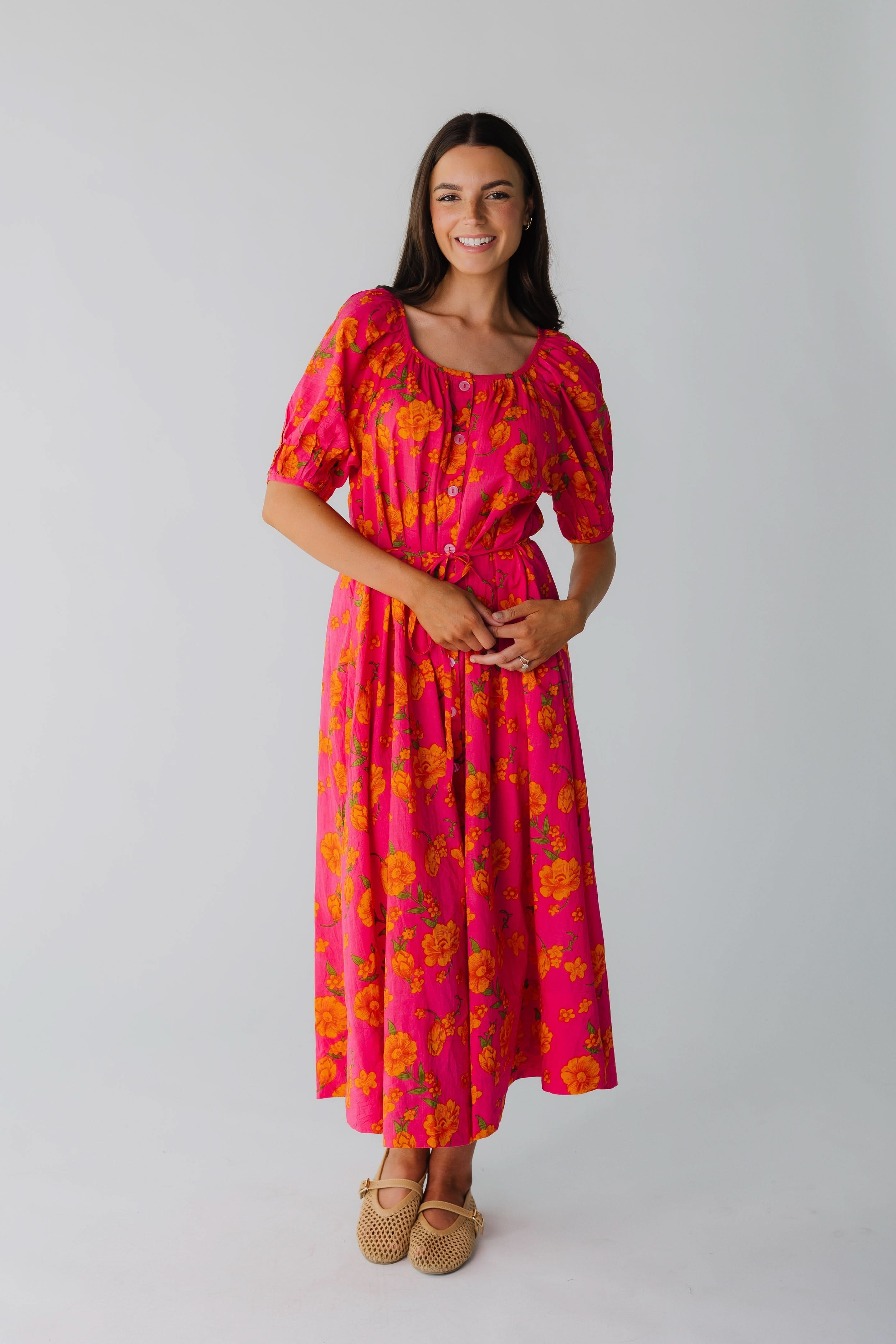 Citrus Button Down Midi Dress - Image 7