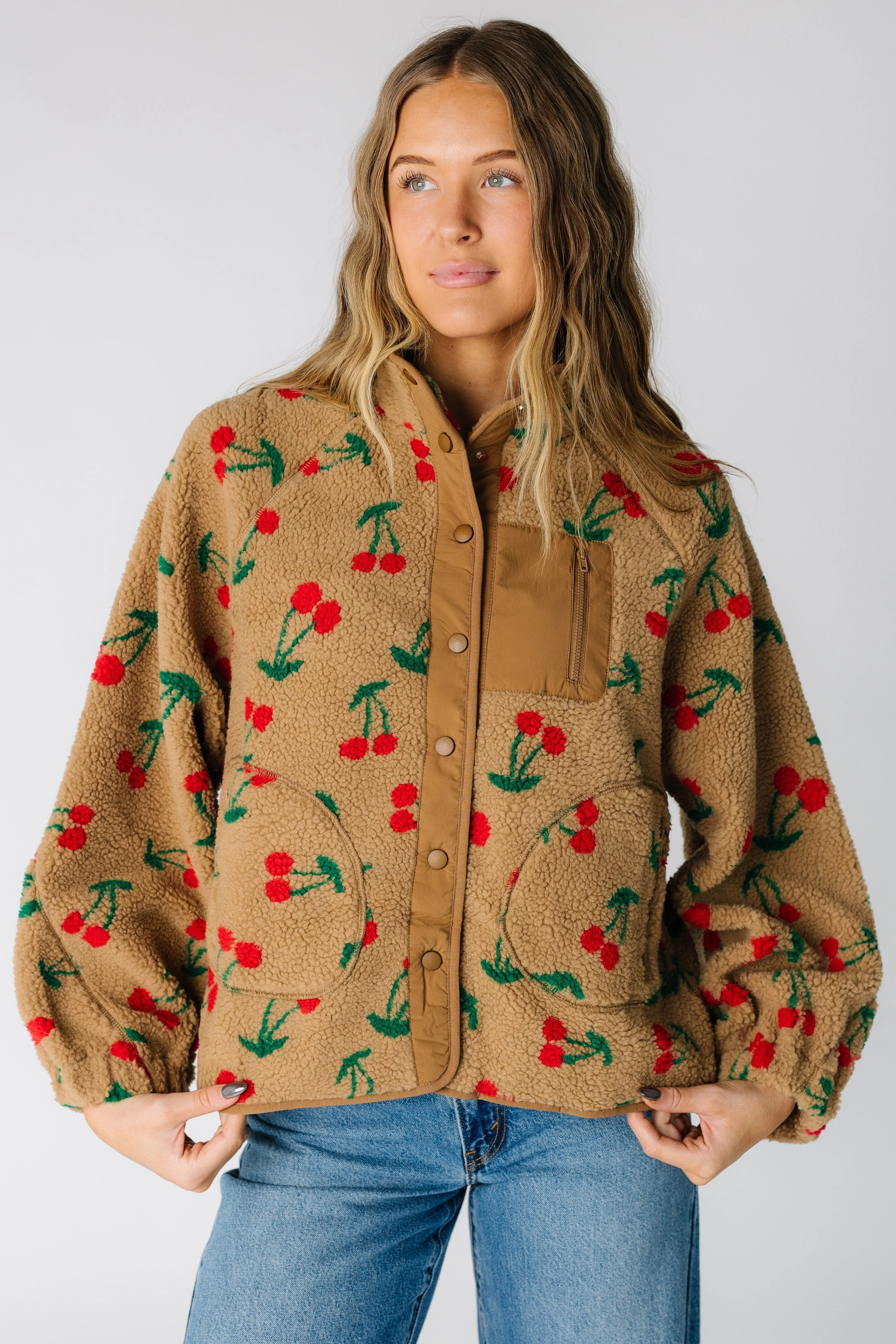 Choco Cherry Sherpa Jacket - Image 3