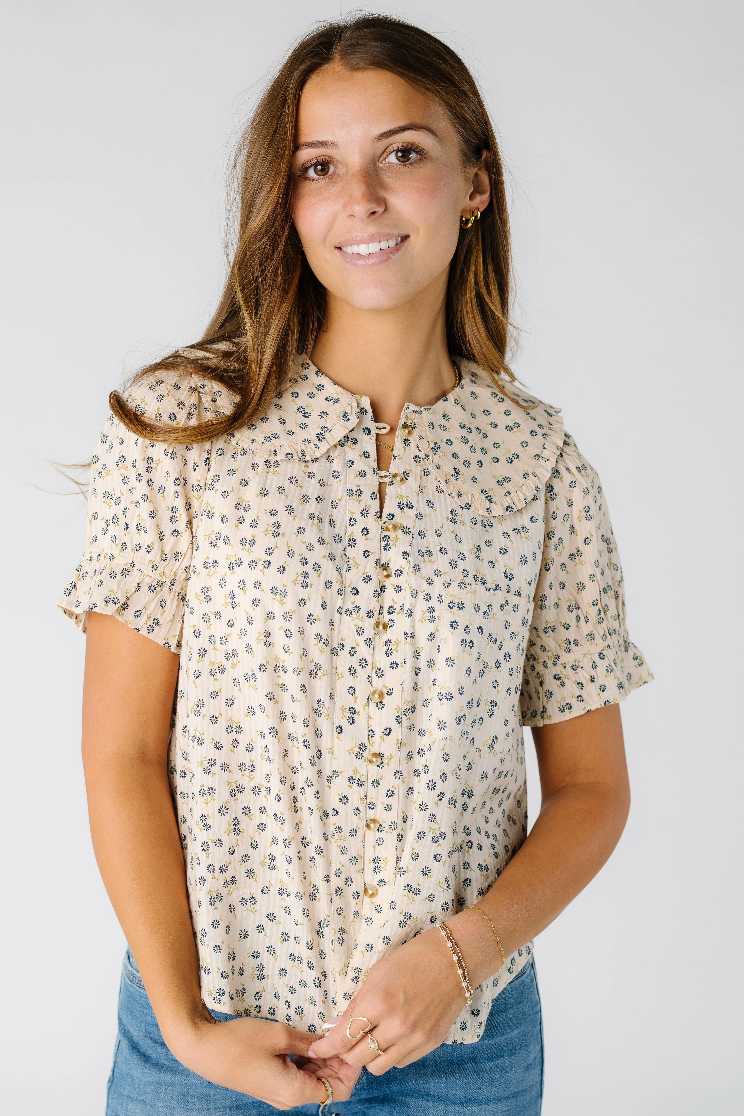 Citrus Ellie Collar Print Blouse - Image 3
