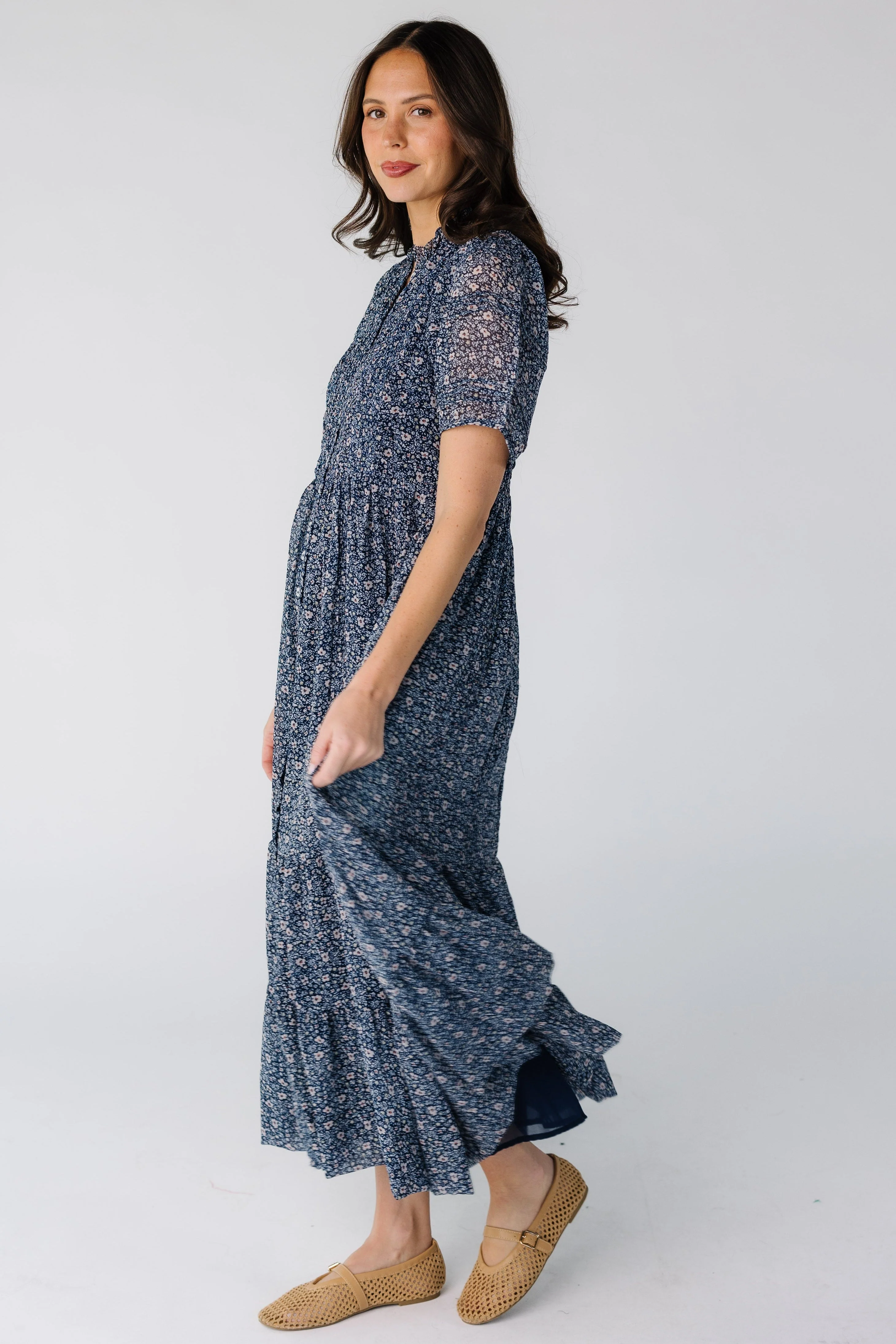 Citrus Flower Fields Chiffon Dress - Image 3