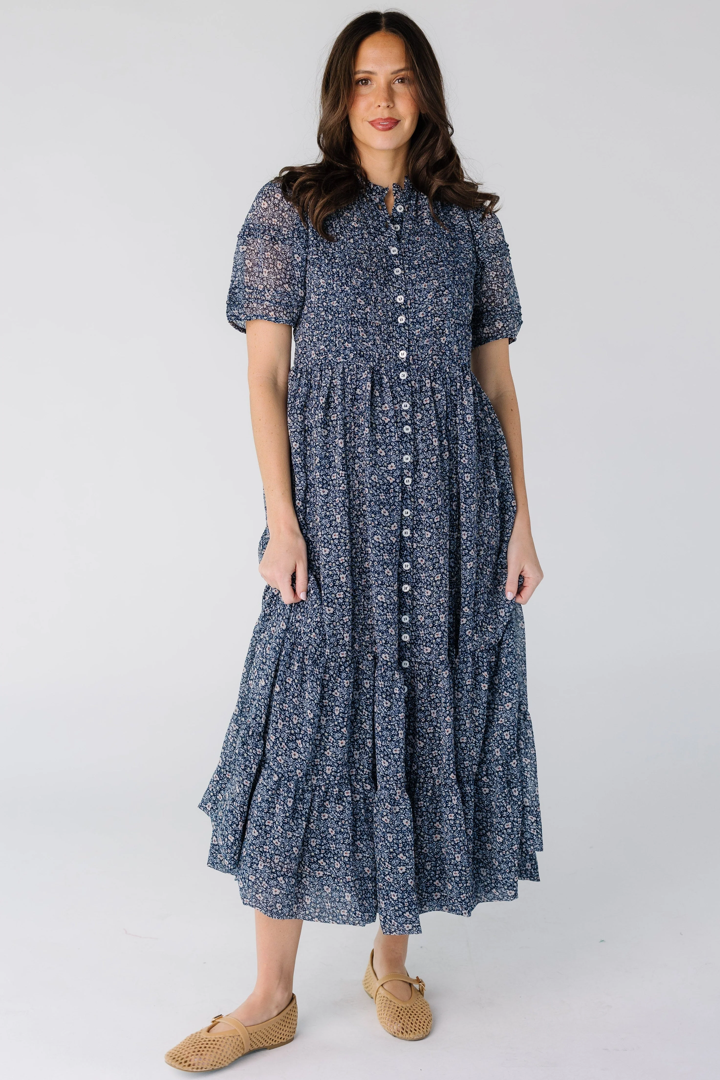 Citrus Flower Fields Chiffon Dress - Image 4