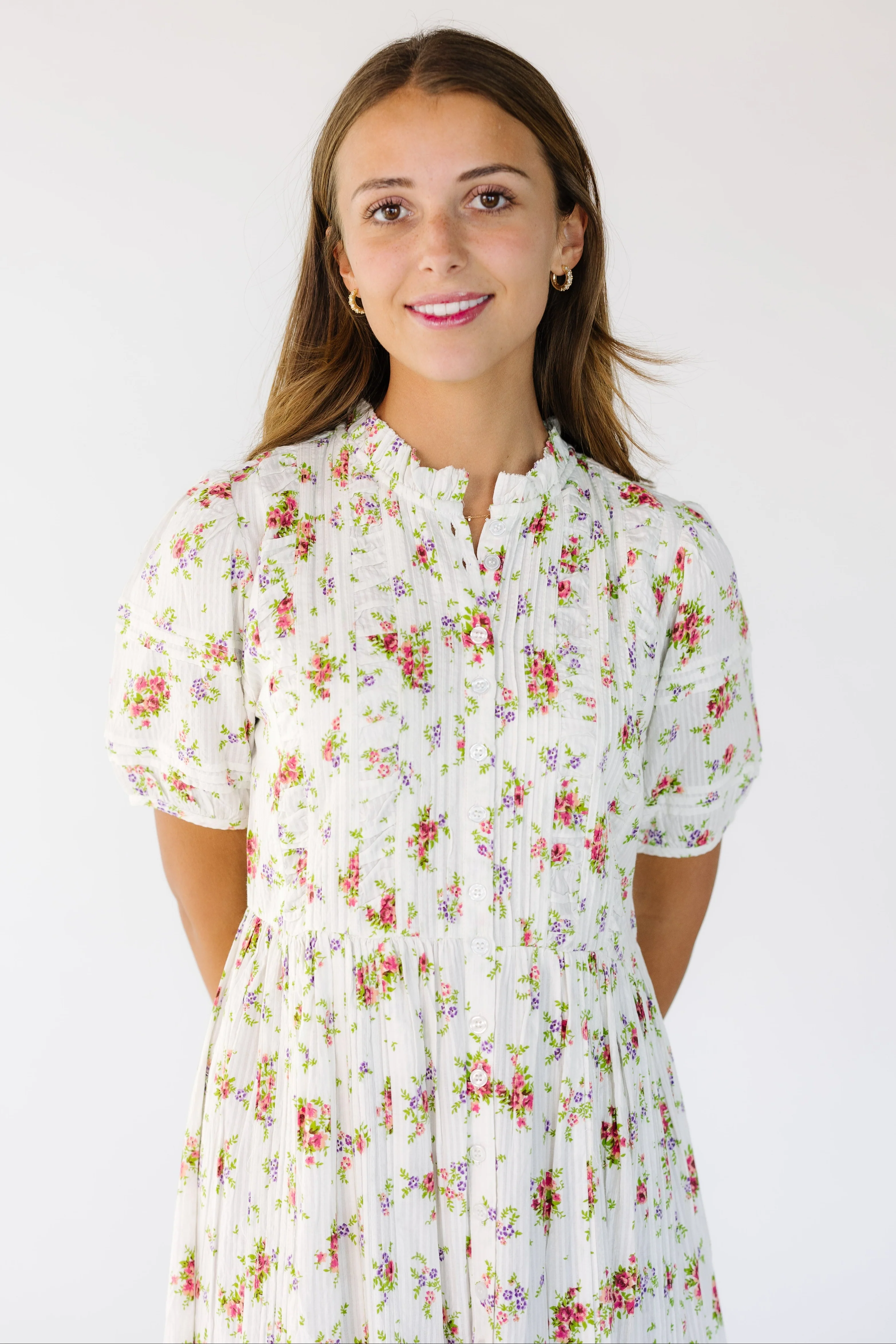 Citrus Flower Fields White Dobby Dress - Image 2