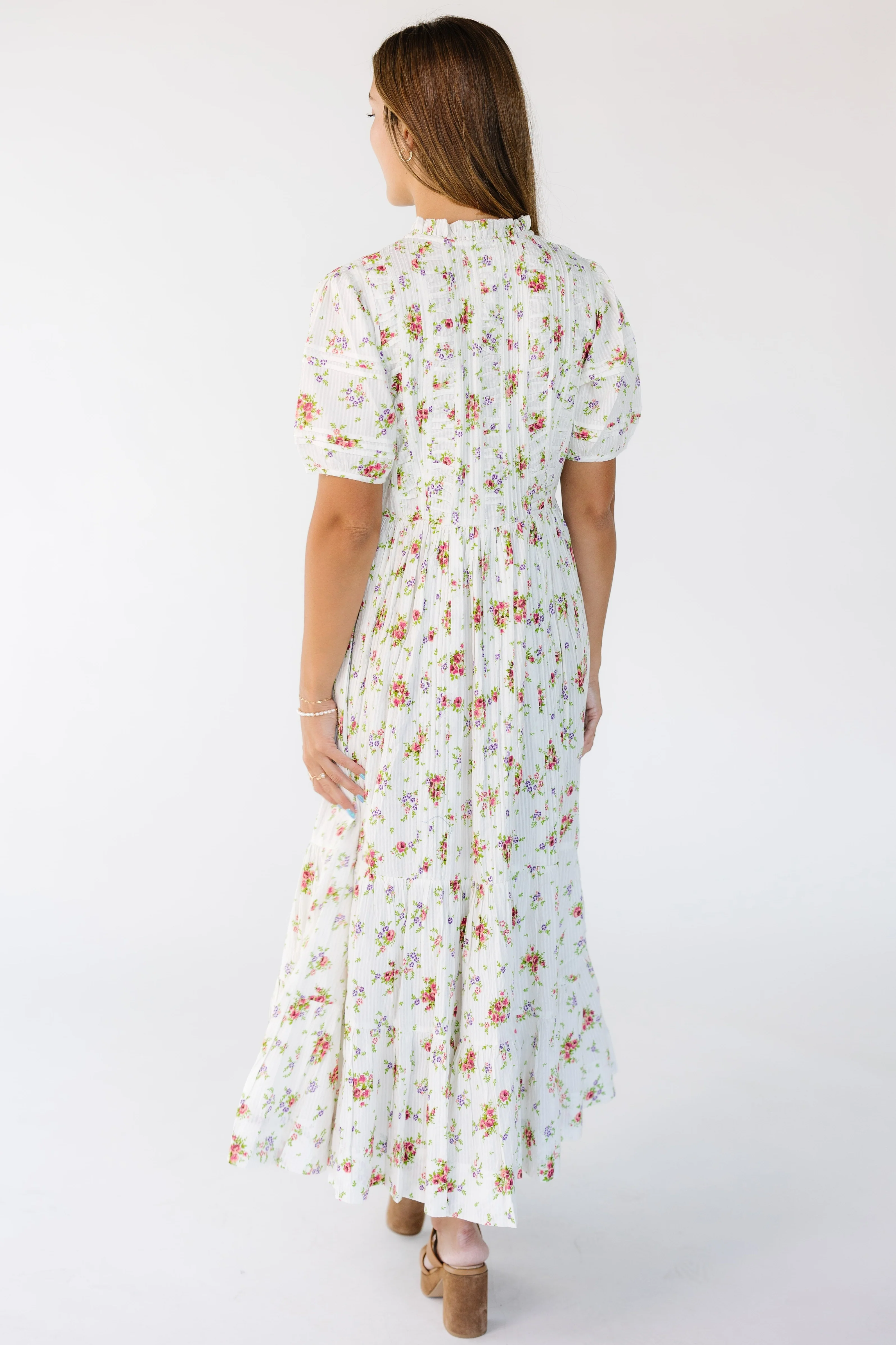 Citrus Flower Fields White Dobby Dress - Image 6