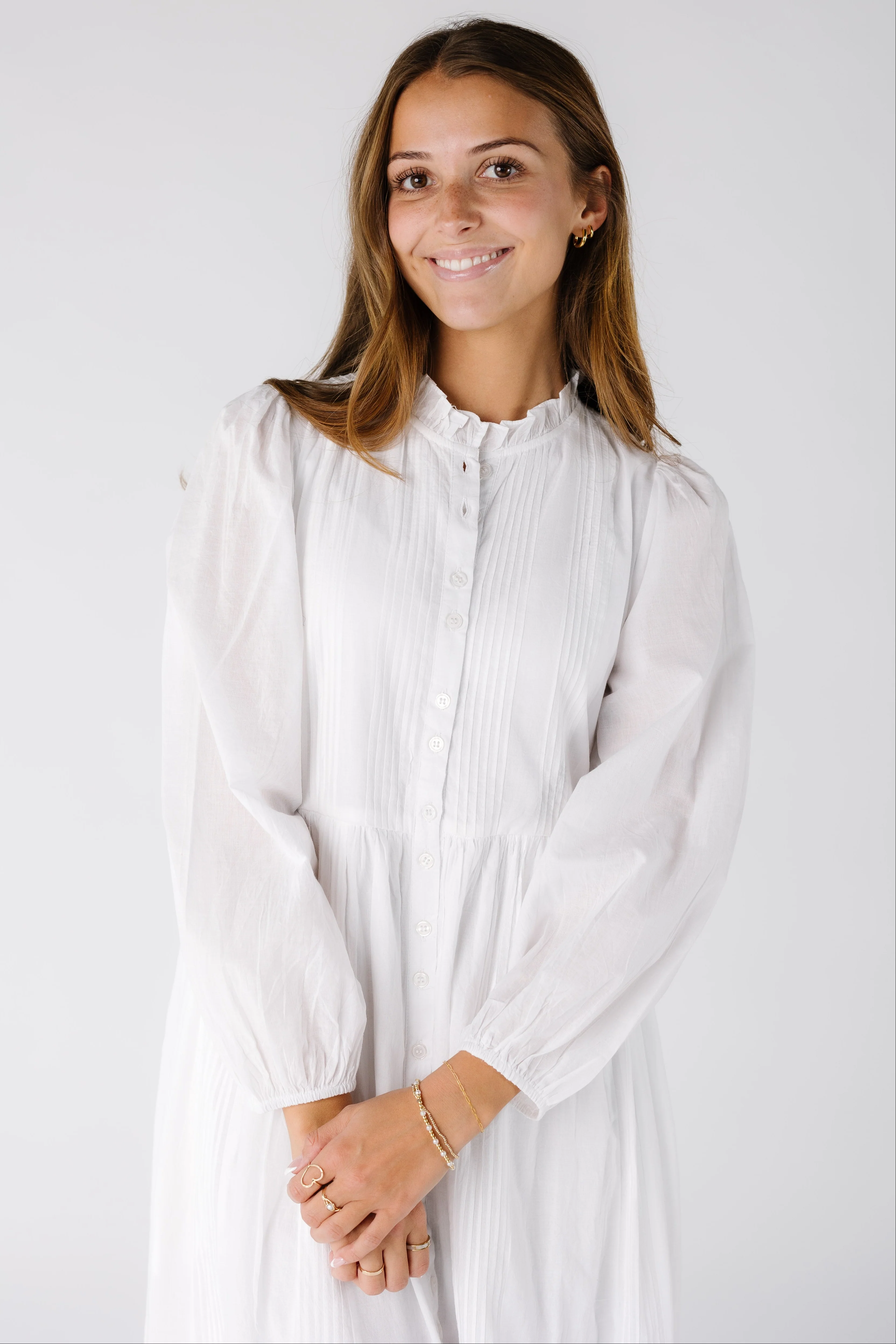 Citrus Flower Fields White Dress - Image 3