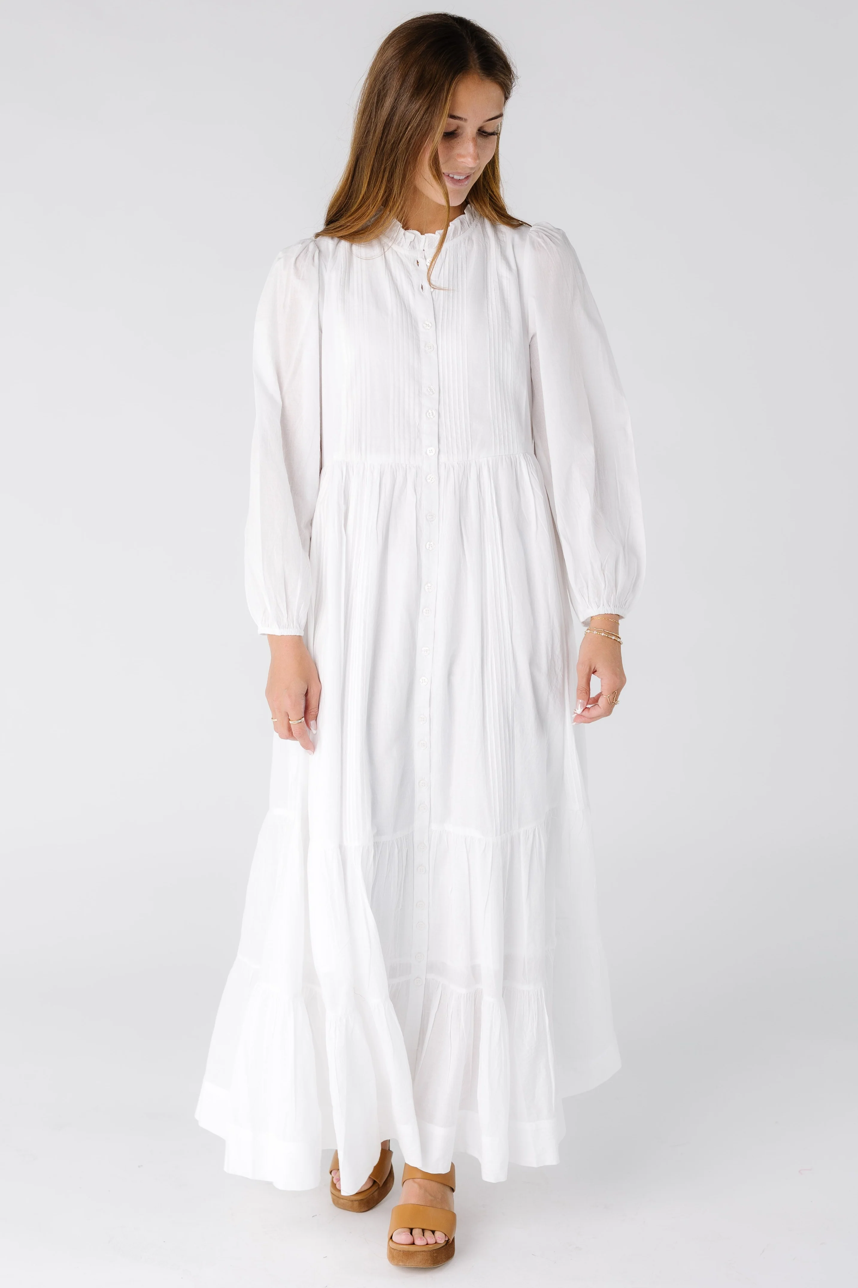 Citrus Flower Fields White Dress - Image 4
