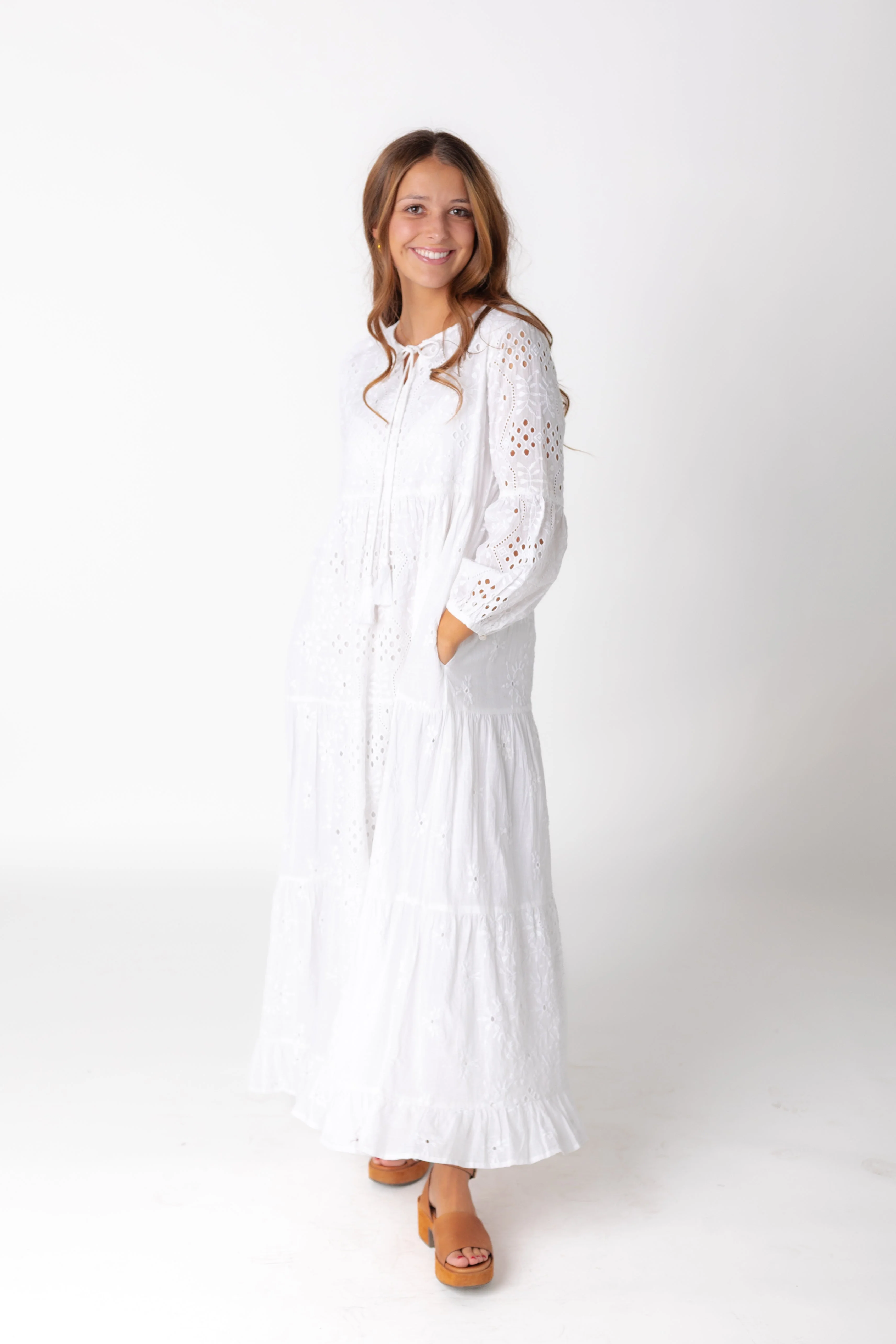 Citrus Nila Eyelet Dress - White - Image 4
