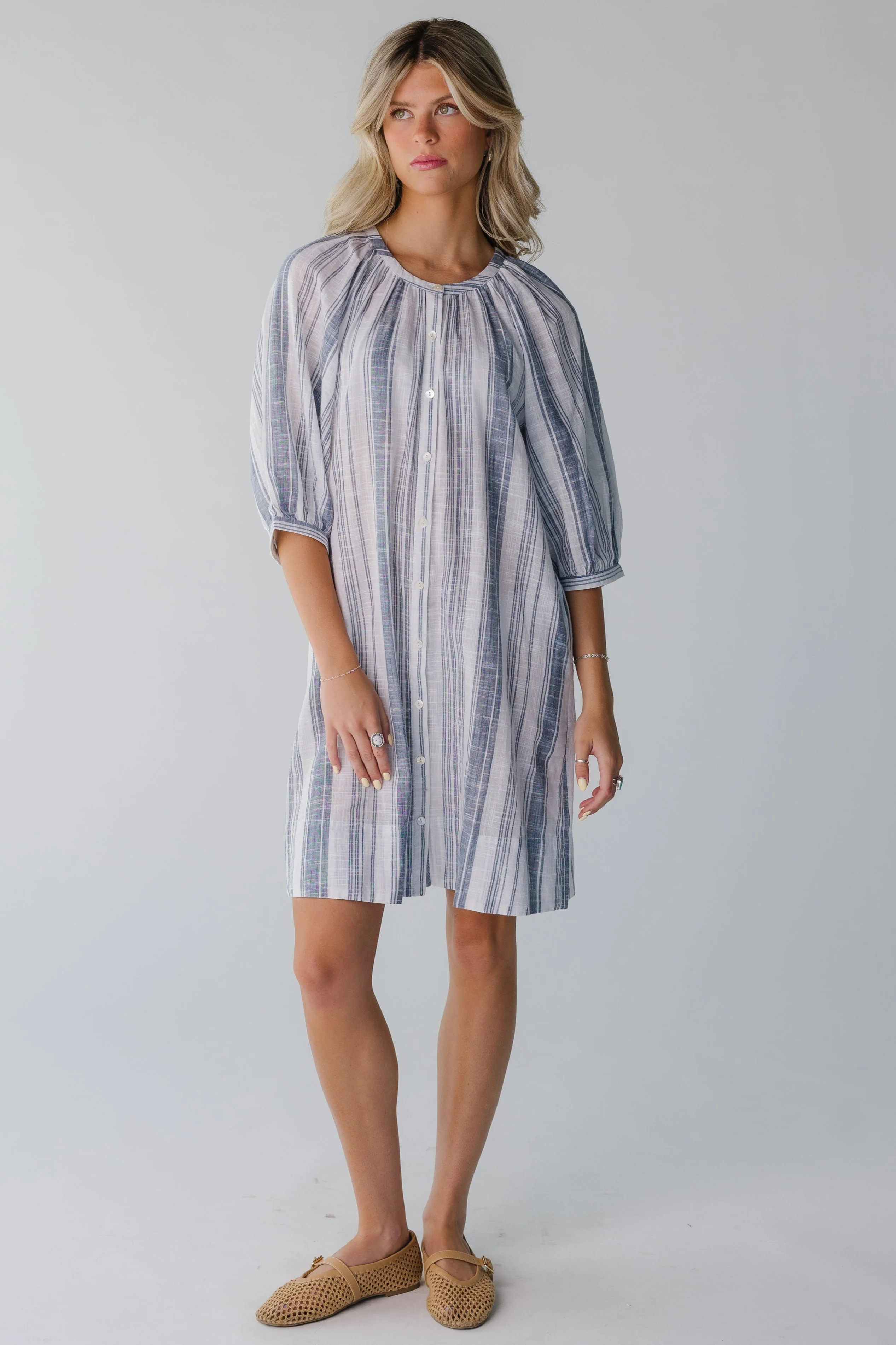 Citrus Seaside Button Down Knee Dress - Image 3