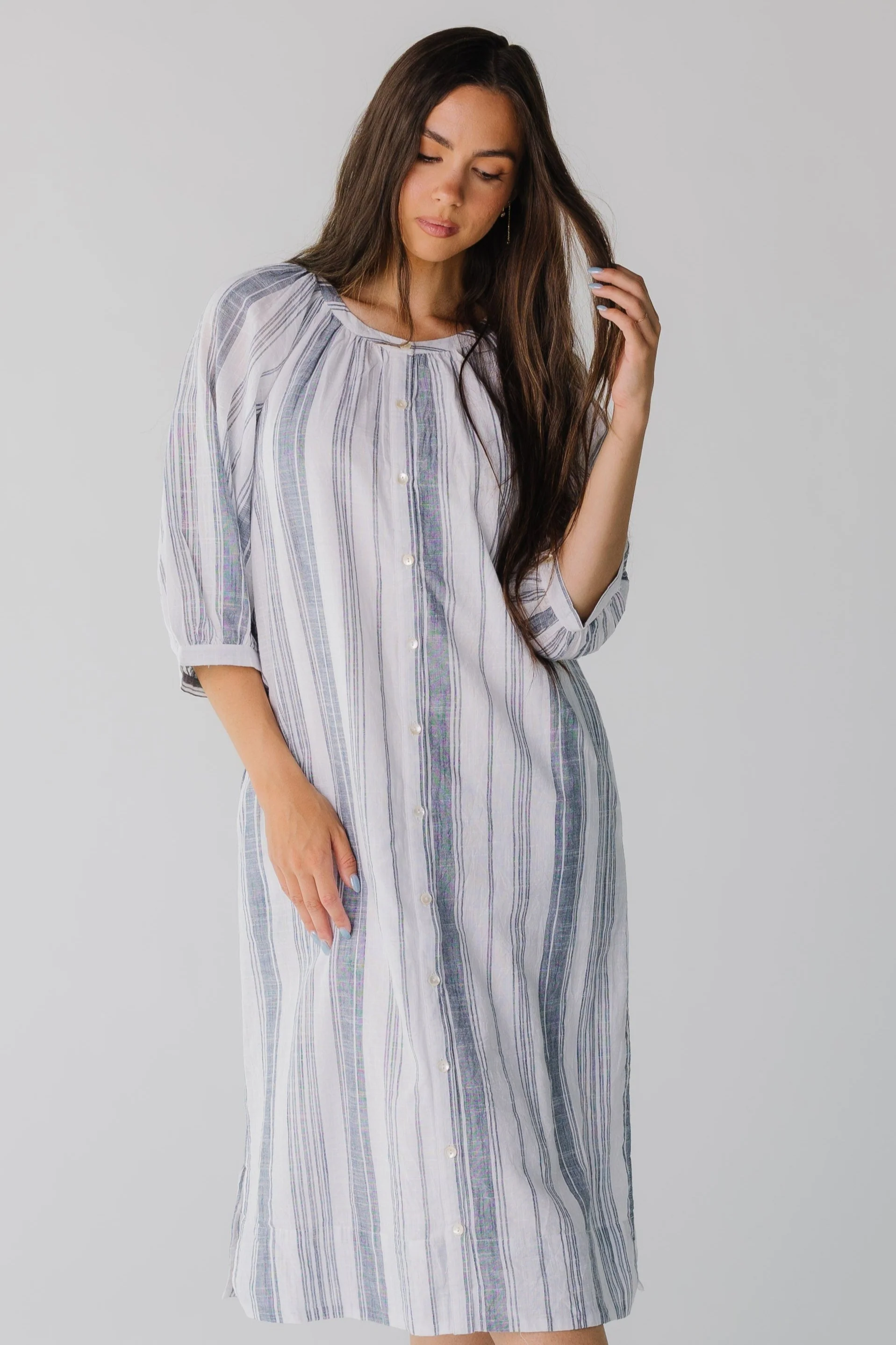 Citrus Seaside Button Down Midi Dress - Image 4