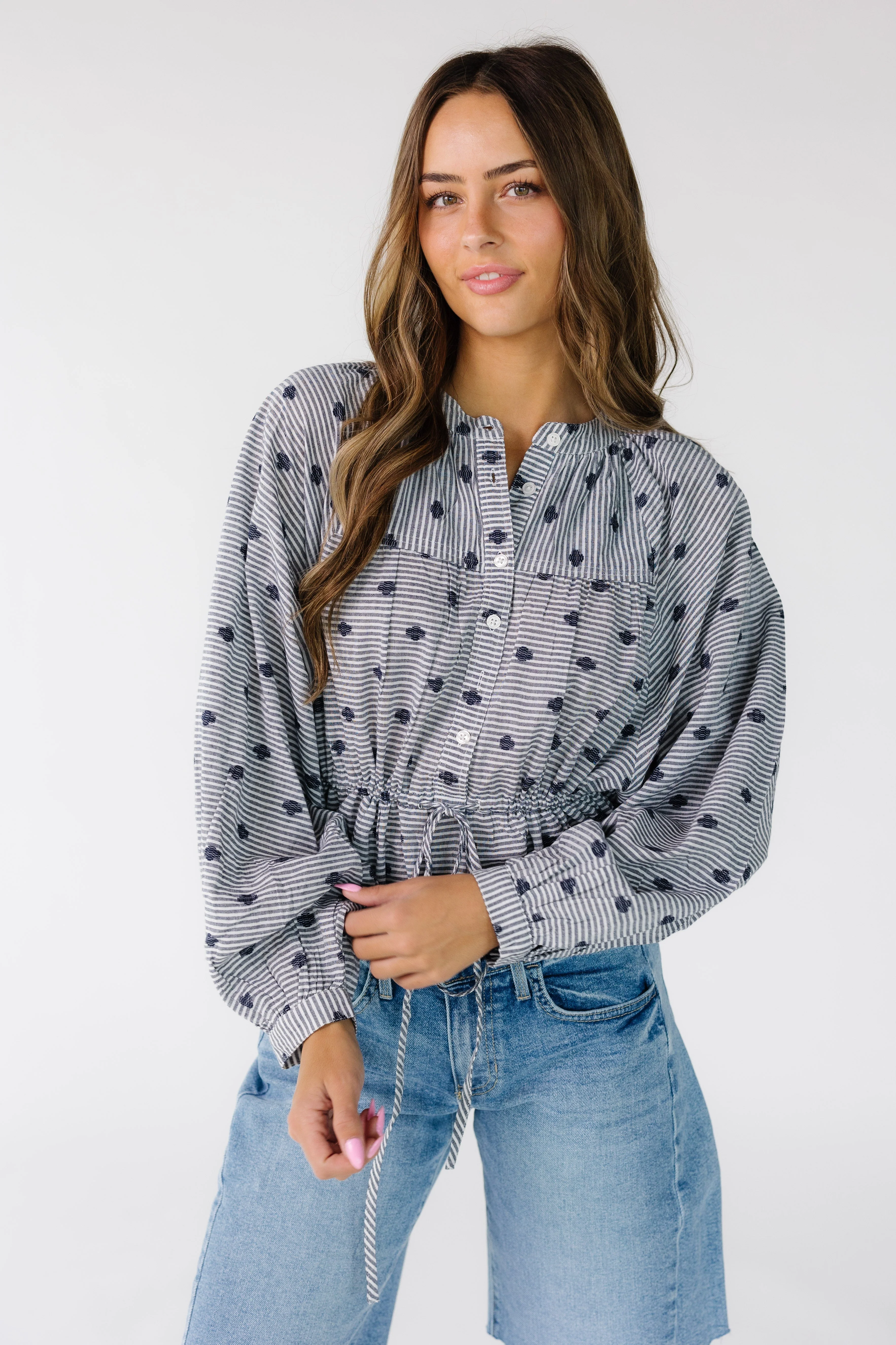 Citrus Luca Stripe & Embroidered Top - Image 2