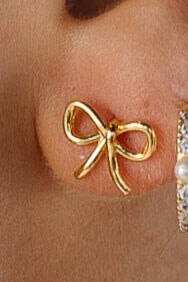 Cove Dainty Bow Stud Earrings - Image 4