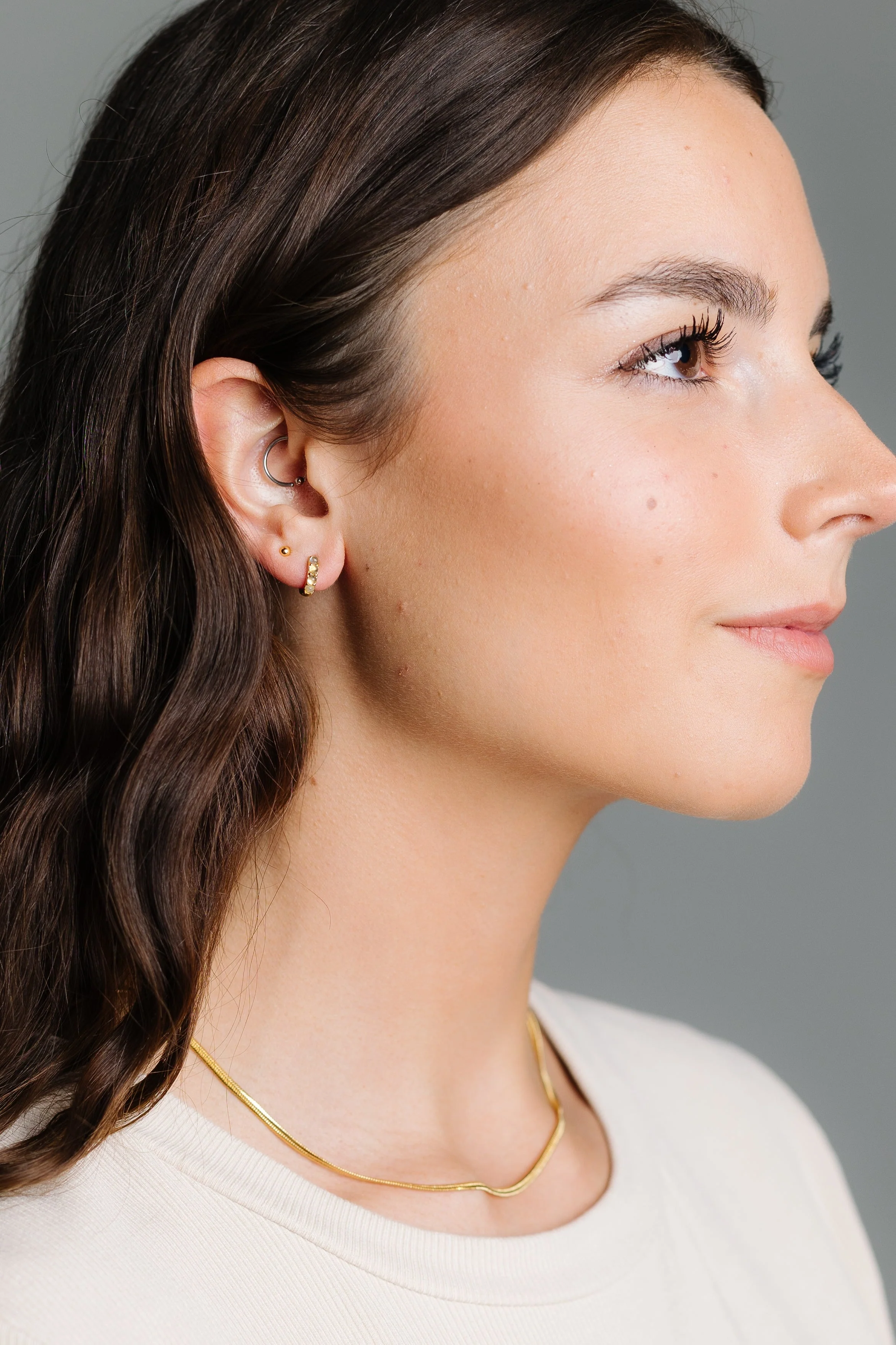 Cove Stone Huggie Earrings - Image 2