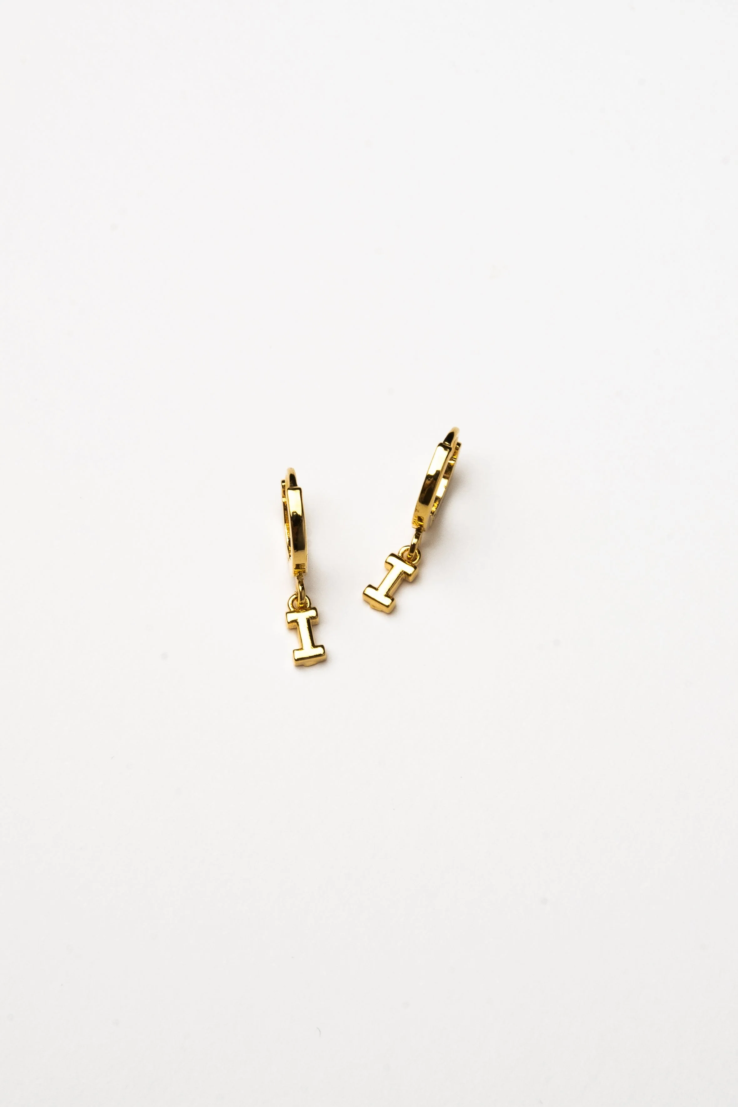 Cove Initial Letter Huggie Earrings - Image 10