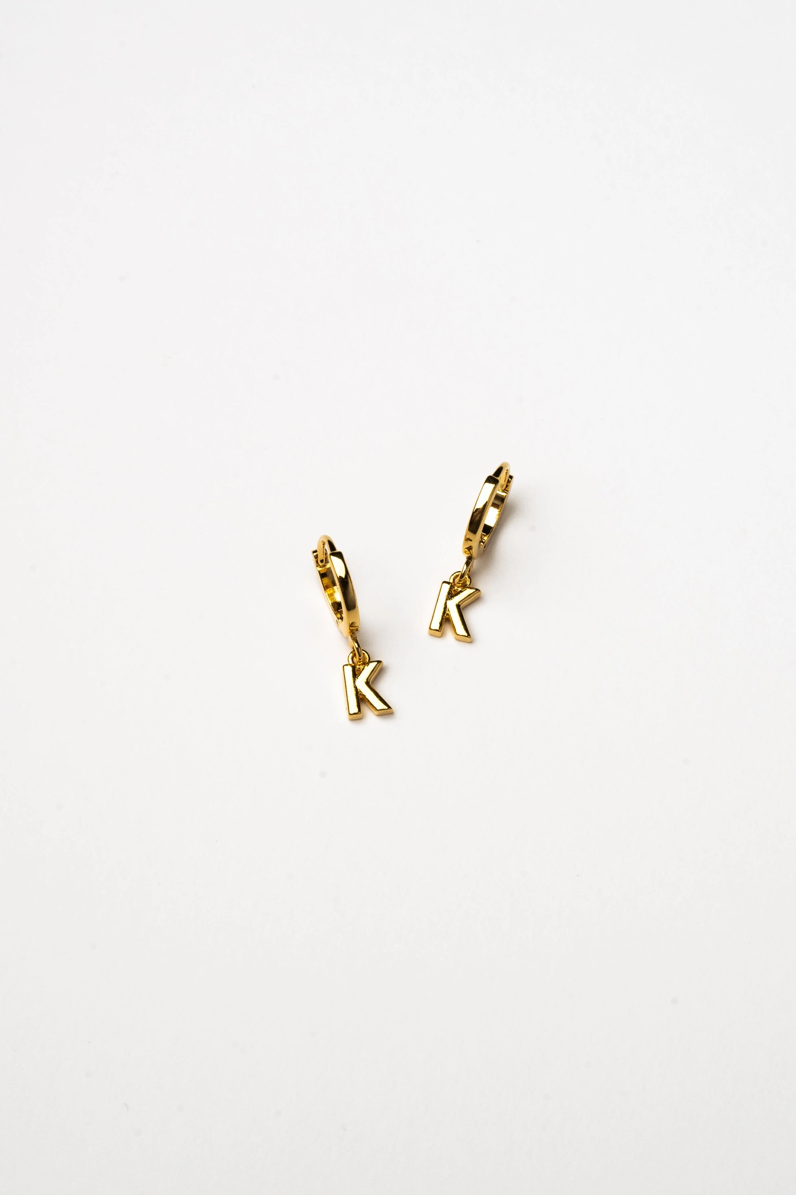 Cove Initial Letter Huggie Earrings - Image 12