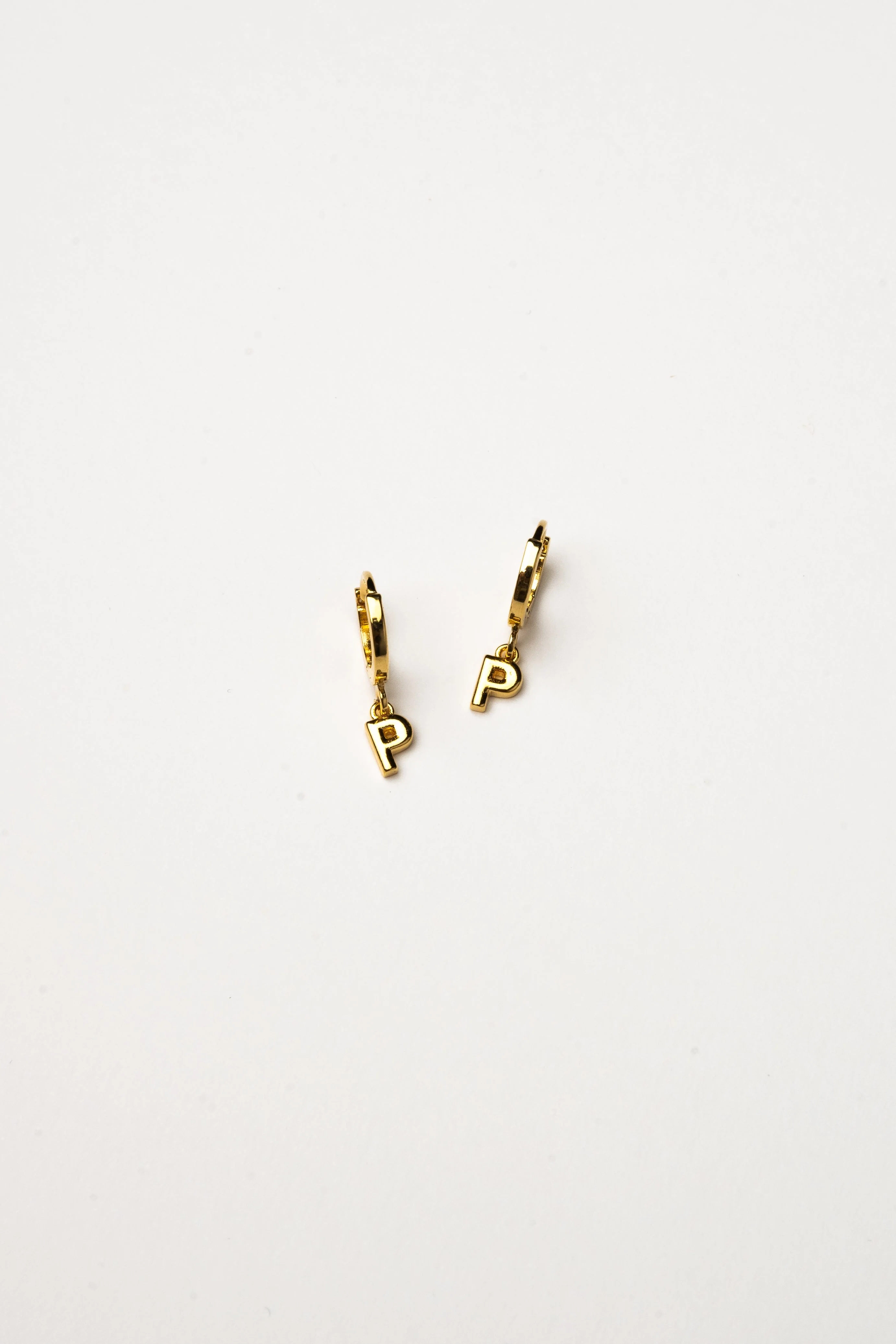 Cove Initial Letter Huggie Earrings - Image 17