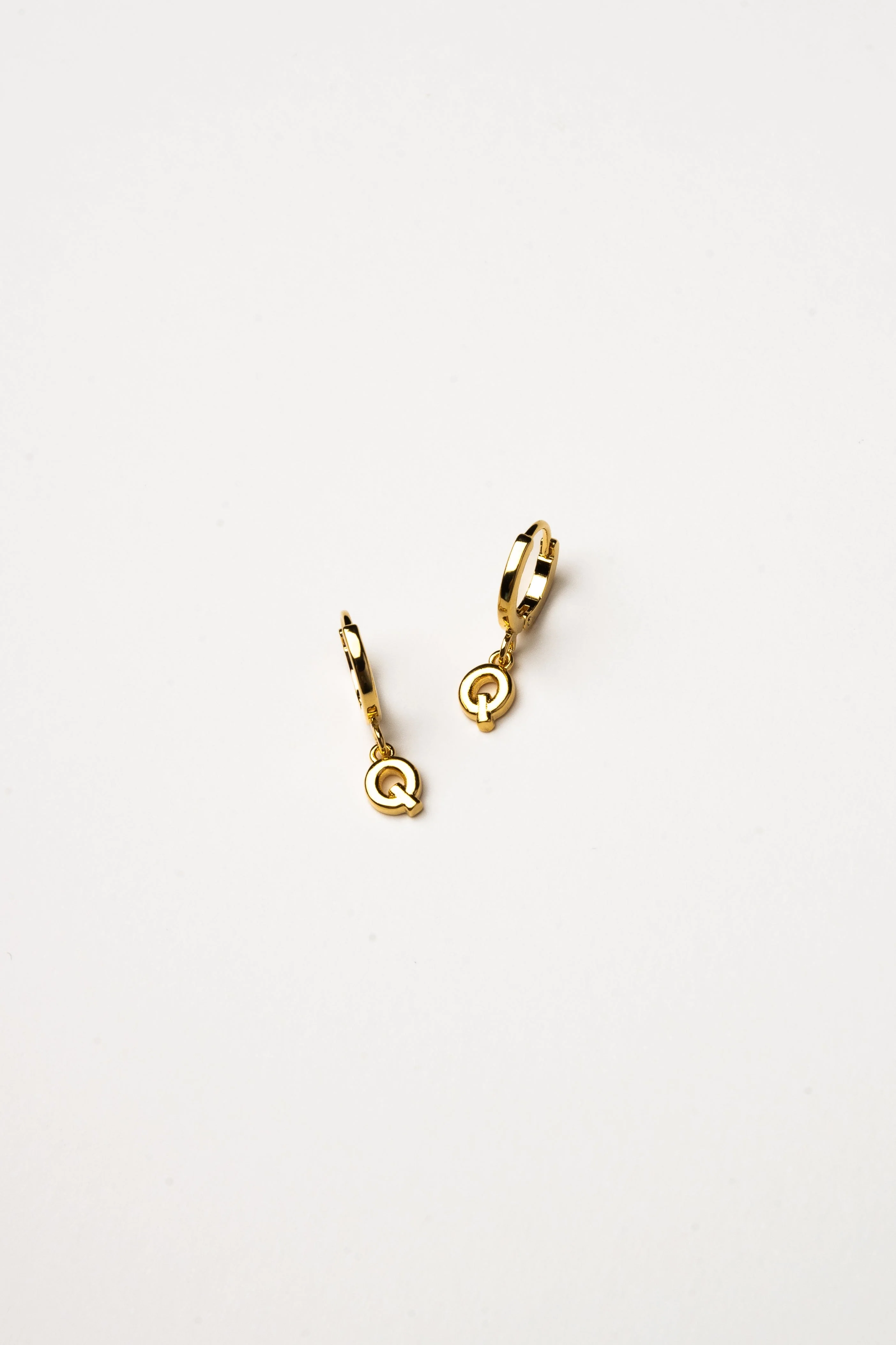 Cove Initial Letter Huggie Earrings - Image 18
