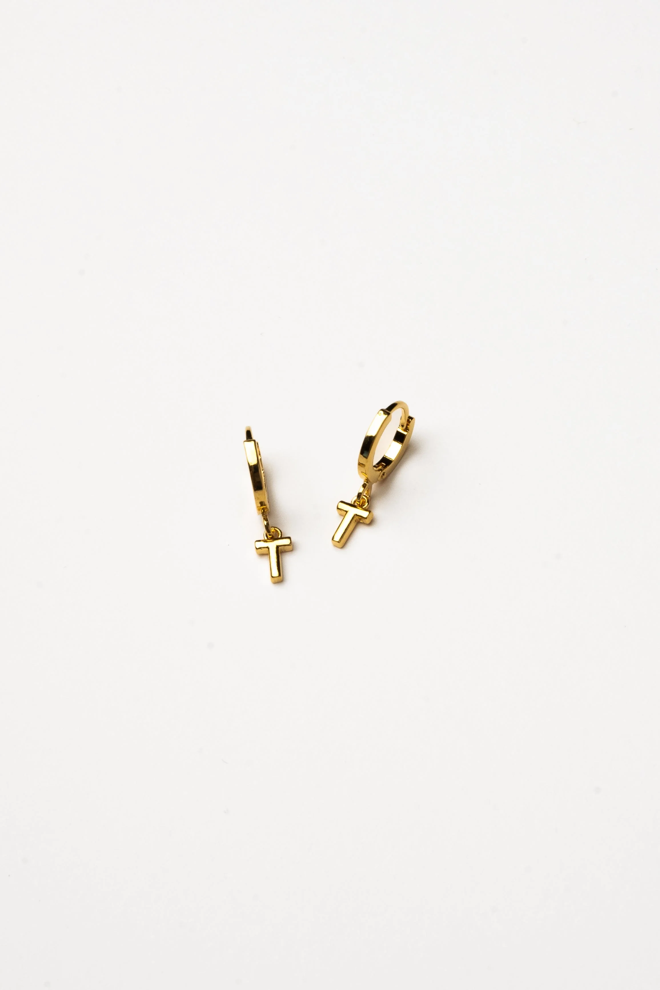 Cove Initial Letter Huggie Earrings - Image 21