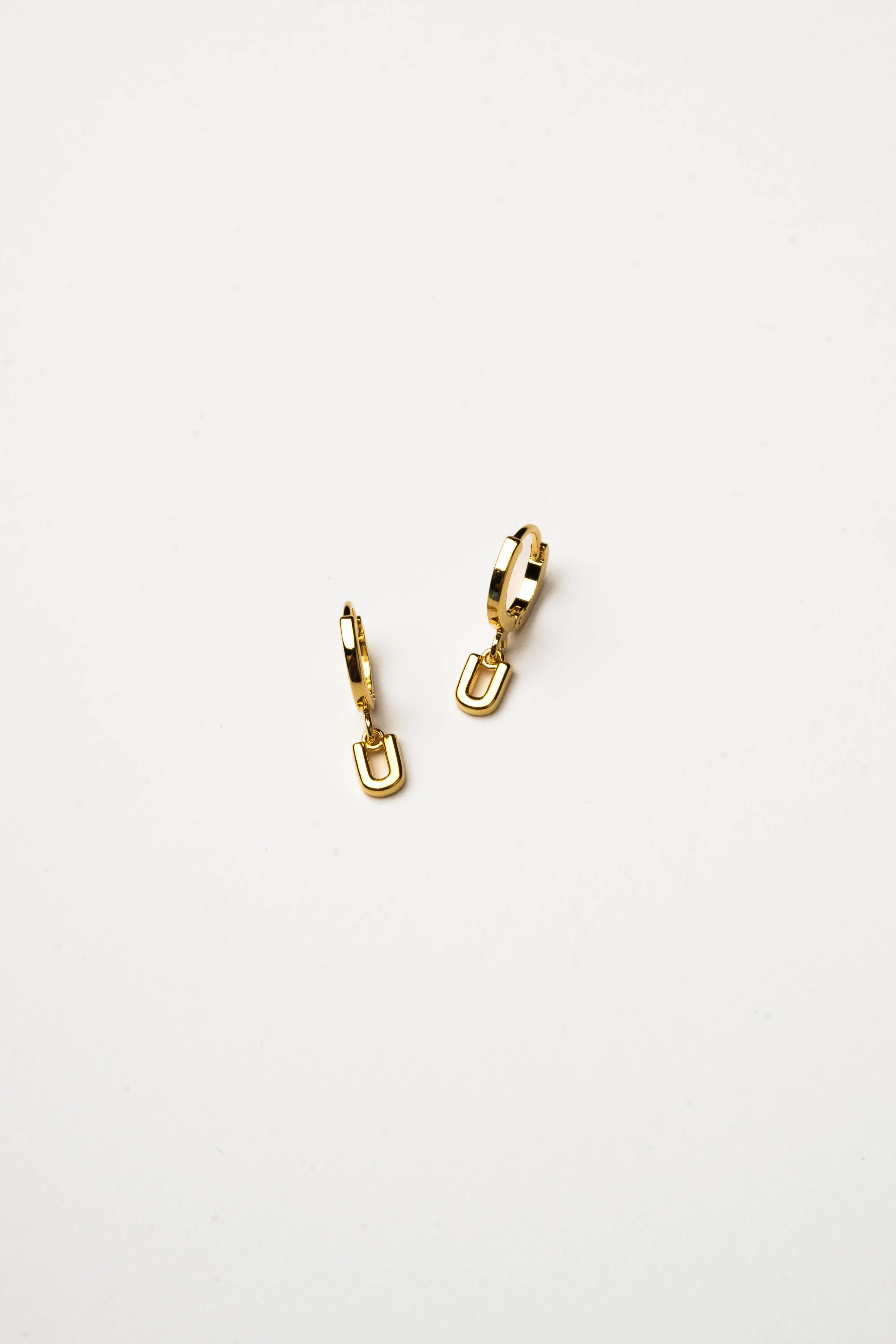 Cove Initial Letter Huggie Earrings - Image 22