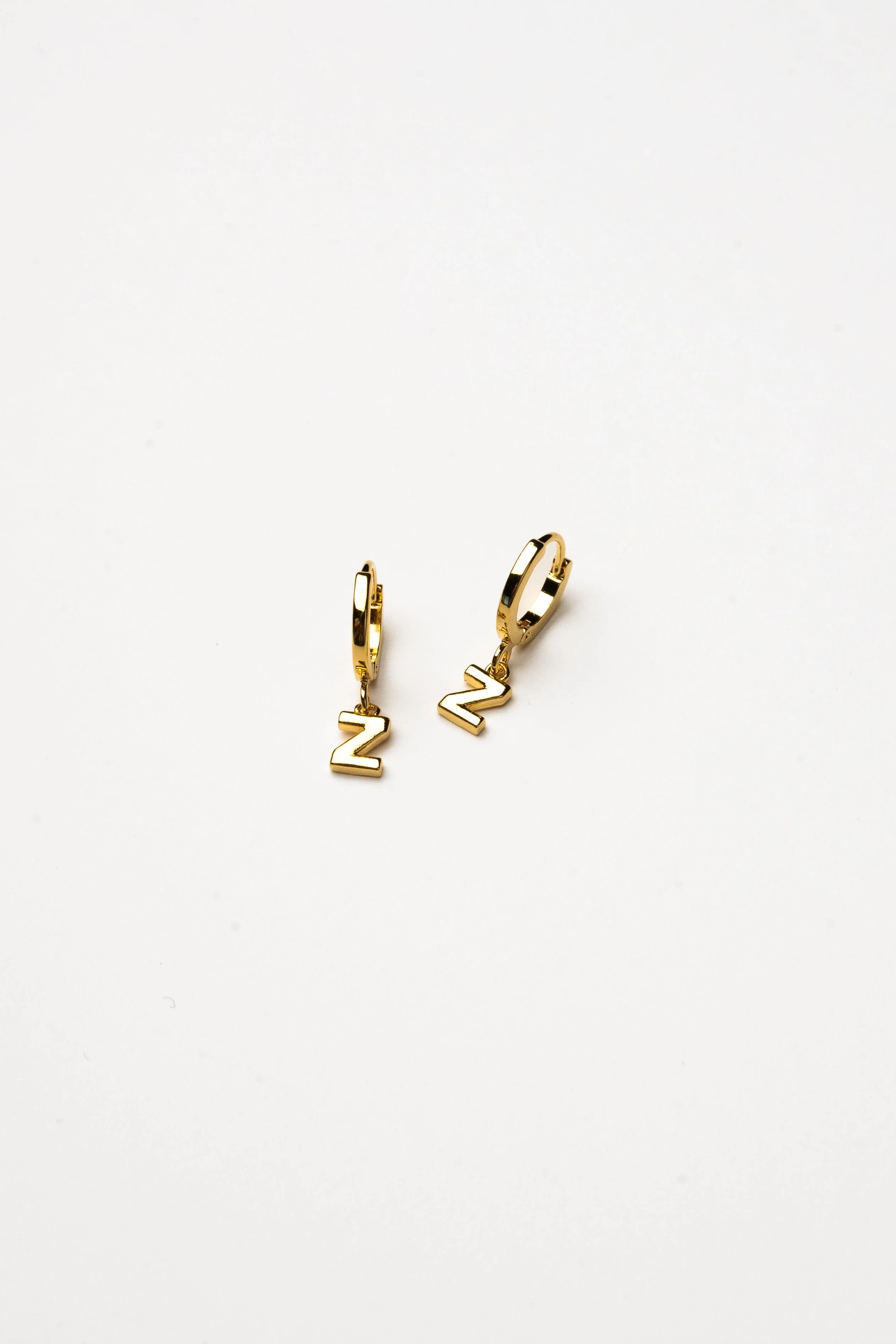 Cove Initial Letter Huggie Earrings - Image 27