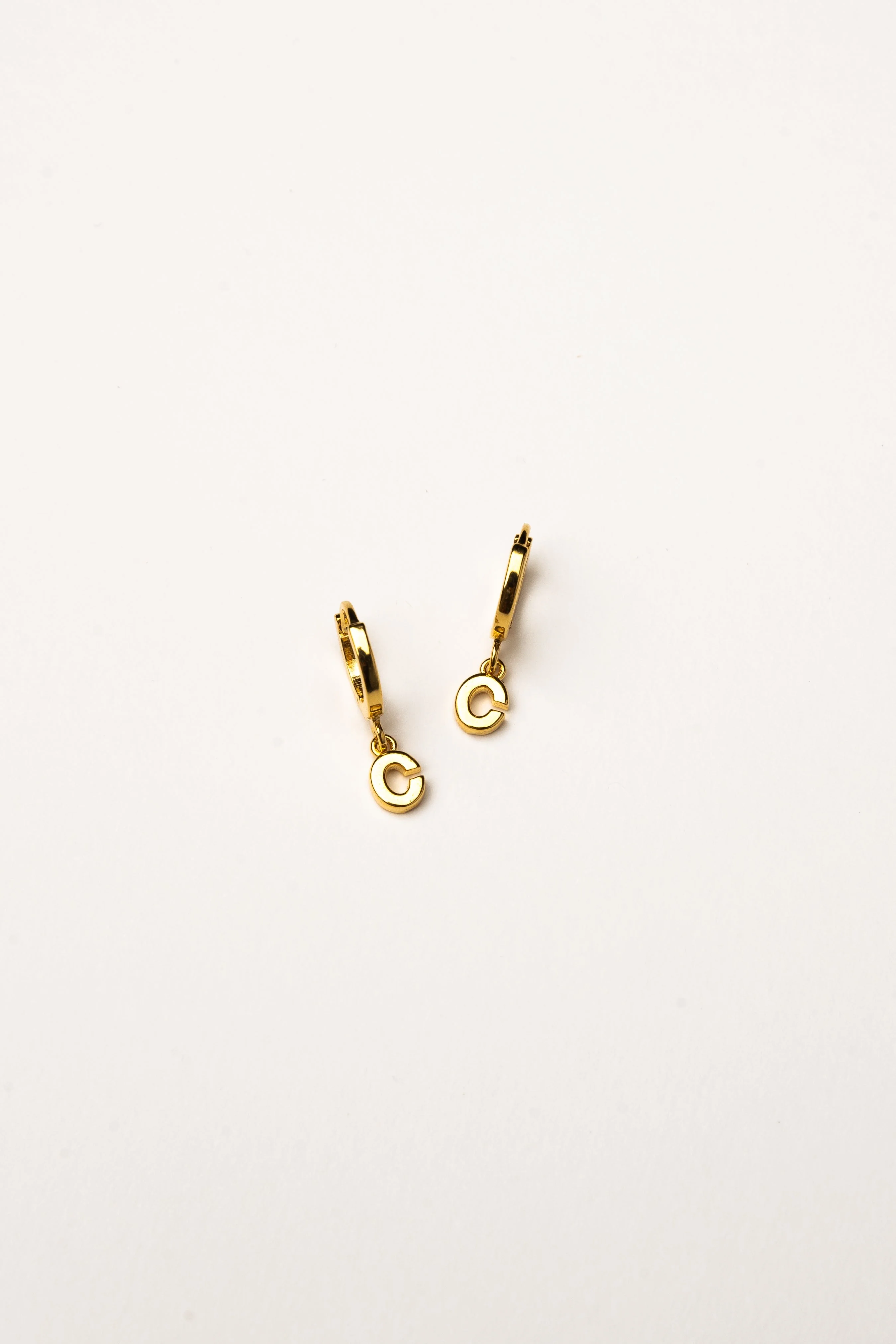 Cove Initial Letter Huggie Earrings - Image 4
