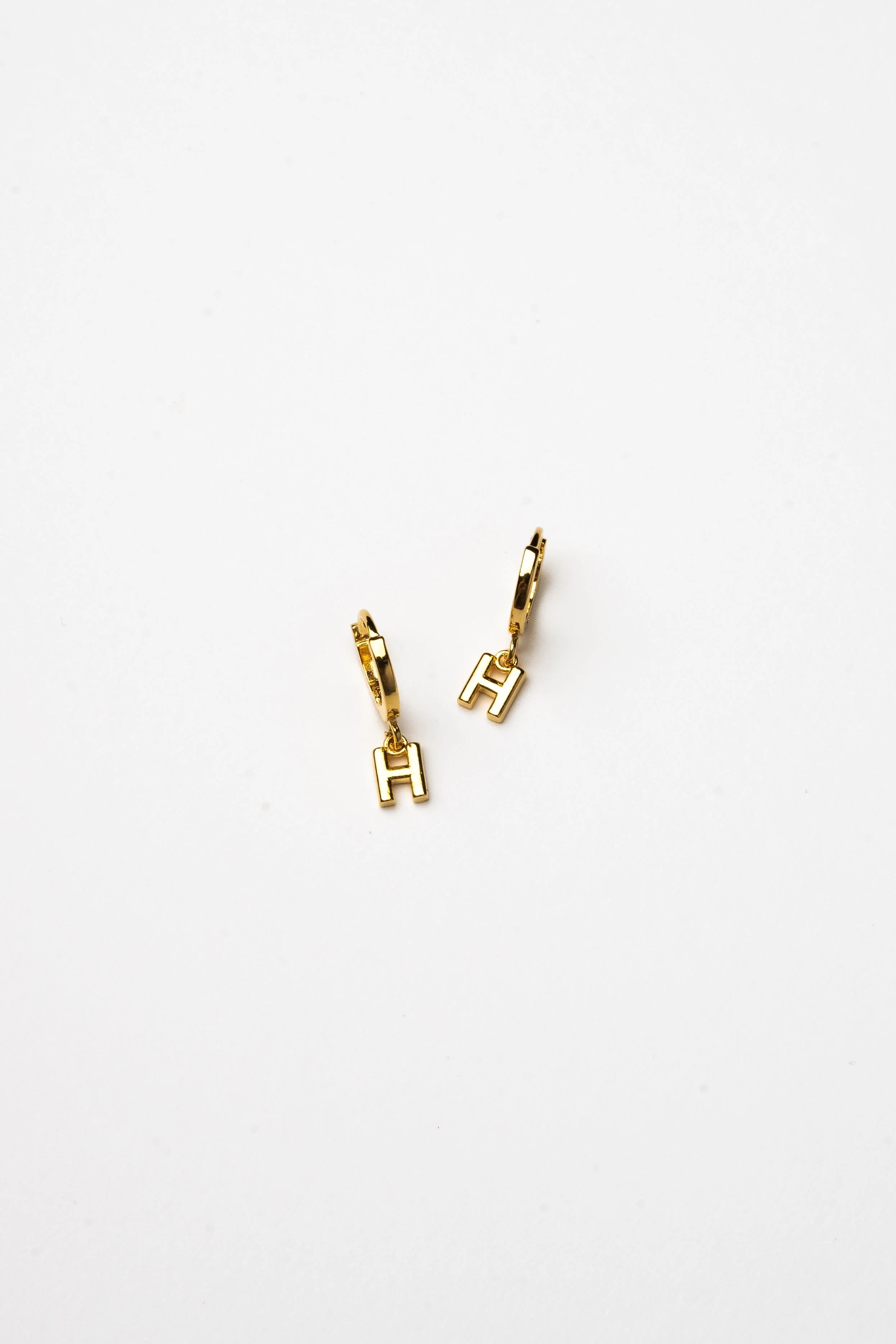 Cove Initial Letter Huggie Earrings - Image 9