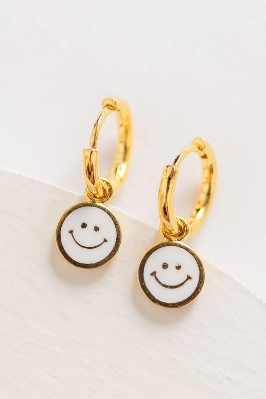 Cove Smiley Huggie Earrings - Image 2