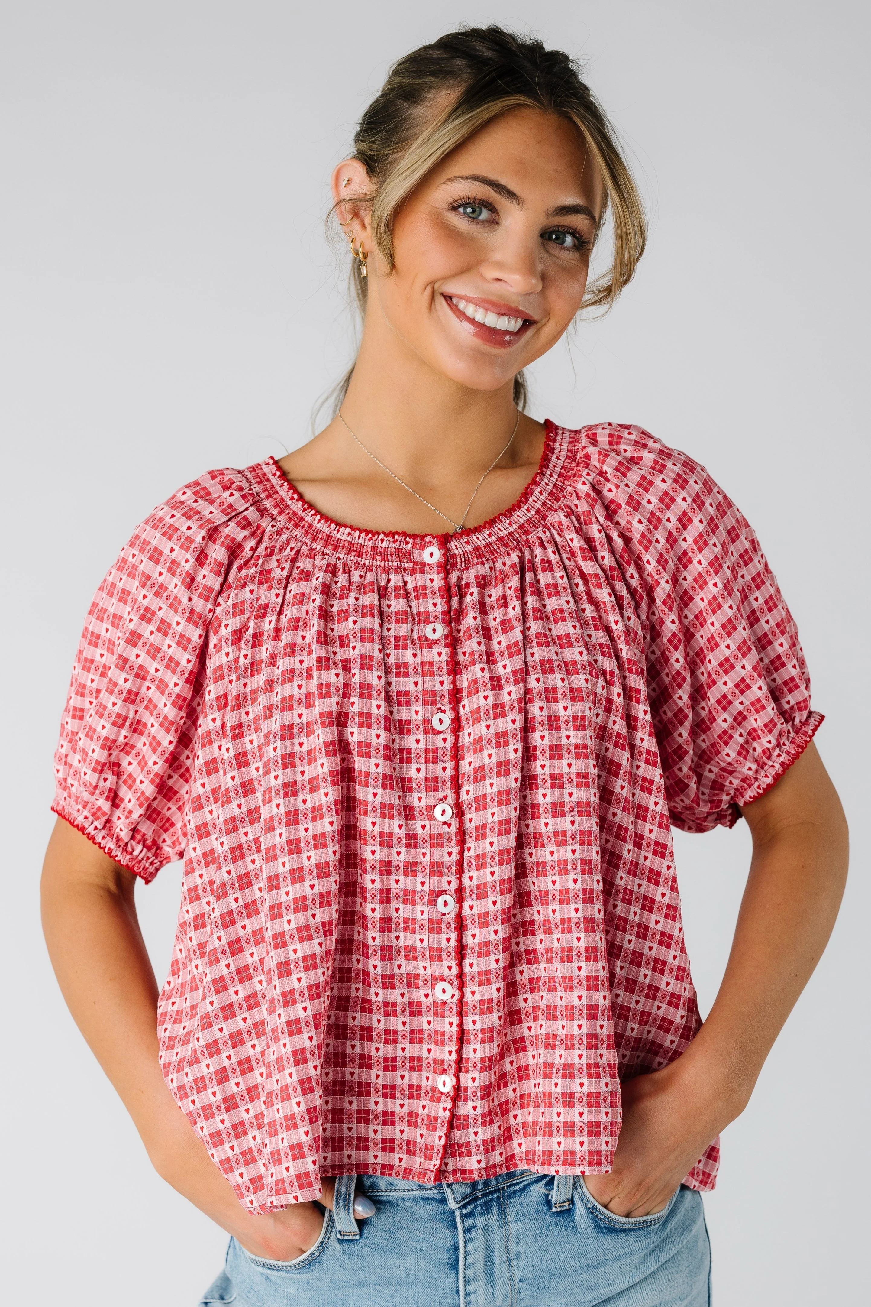 Creative Gingham Blouse - Image 2