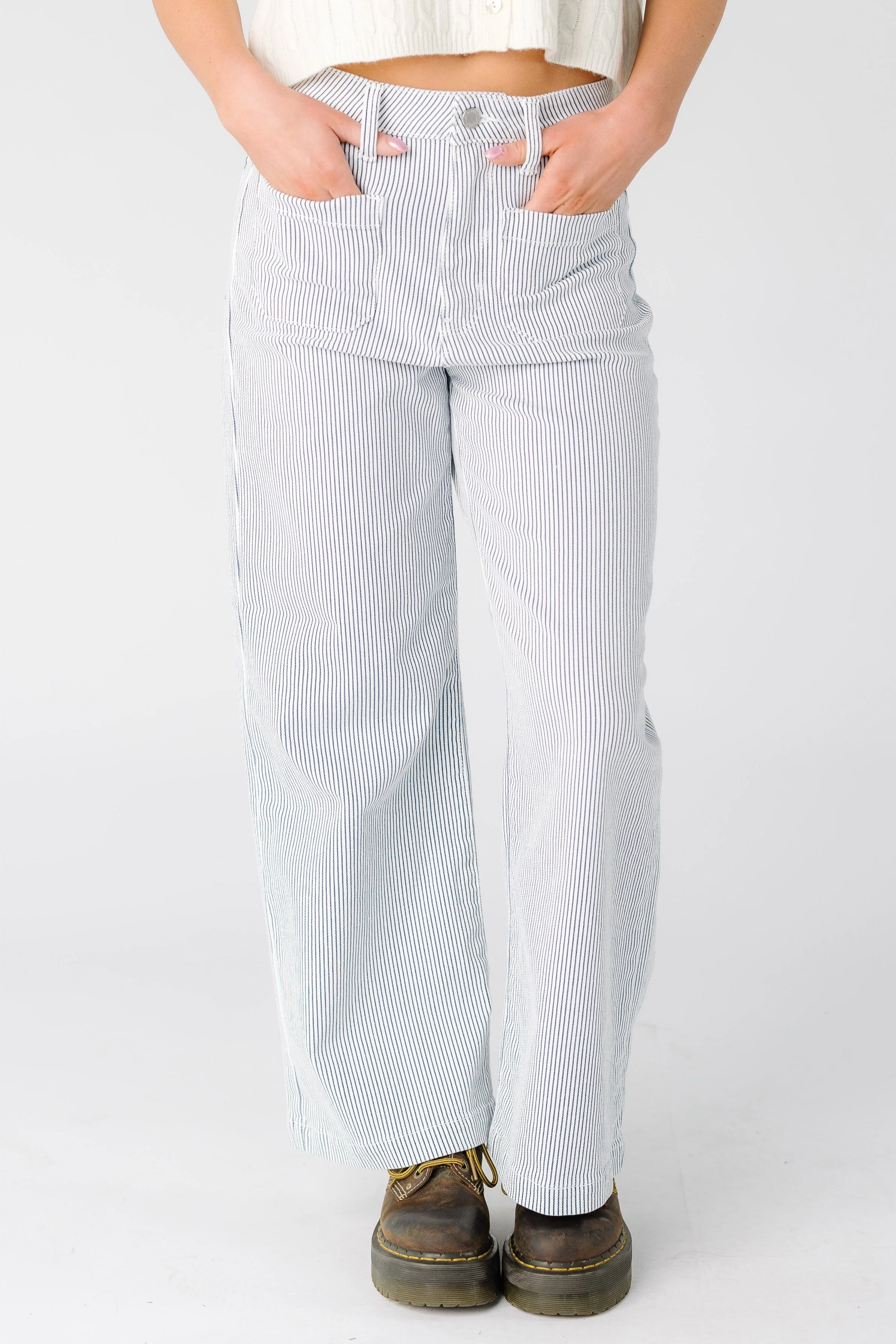 Date Time Stripe Wide Leg Denim - Image 2