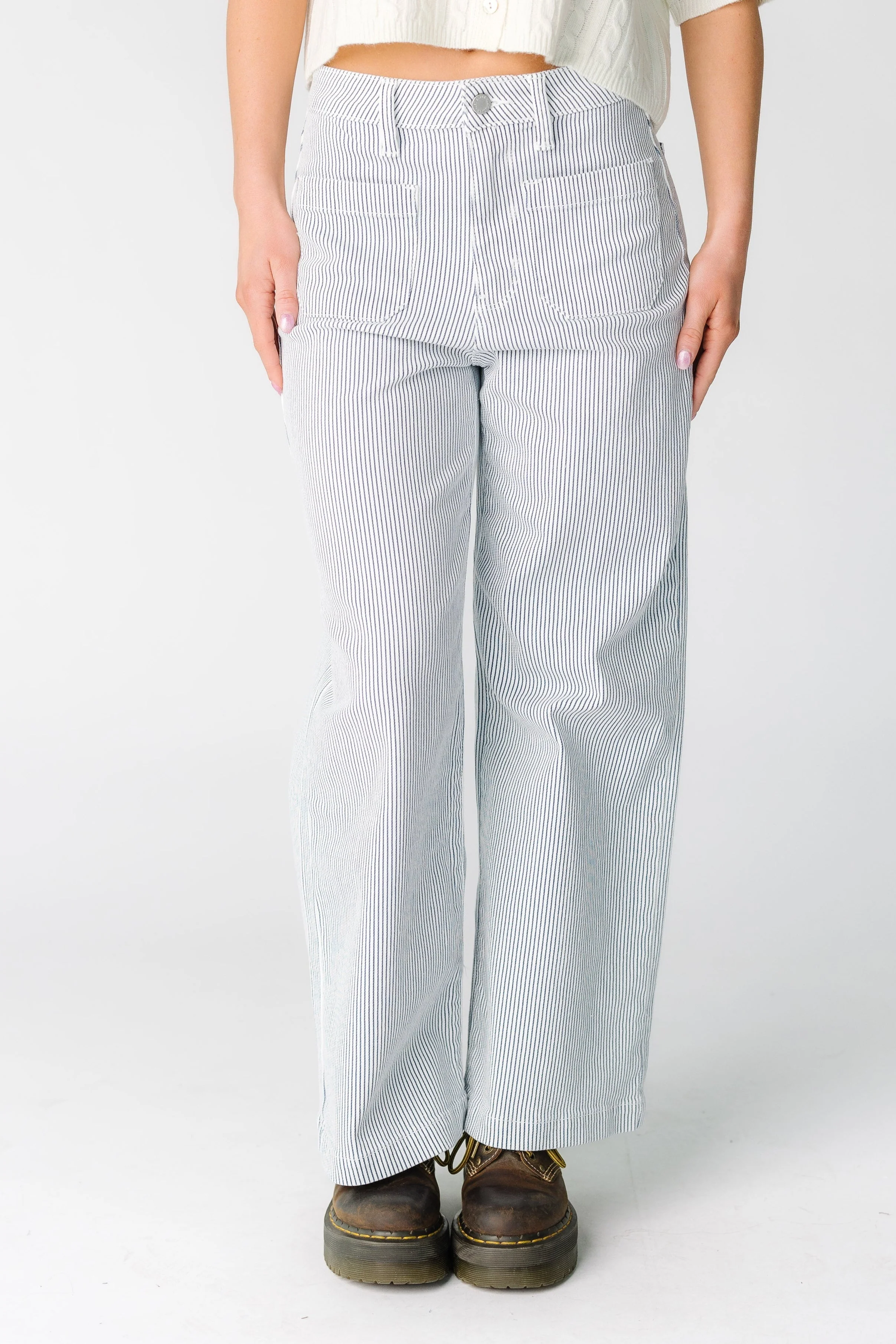 Date Time Stripe Wide Leg Denim - Image 3