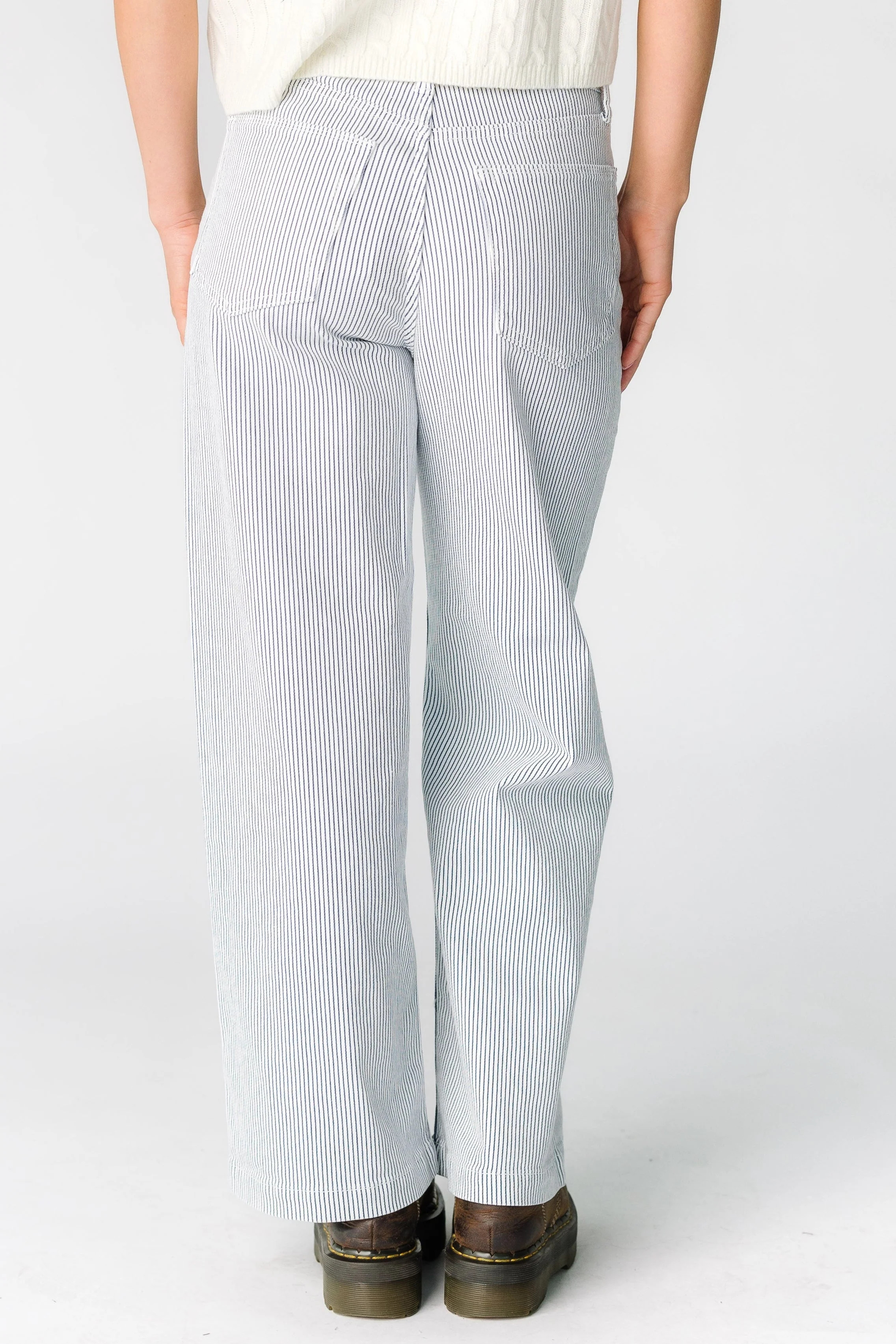 Date Time Stripe Wide Leg Denim - Image 4