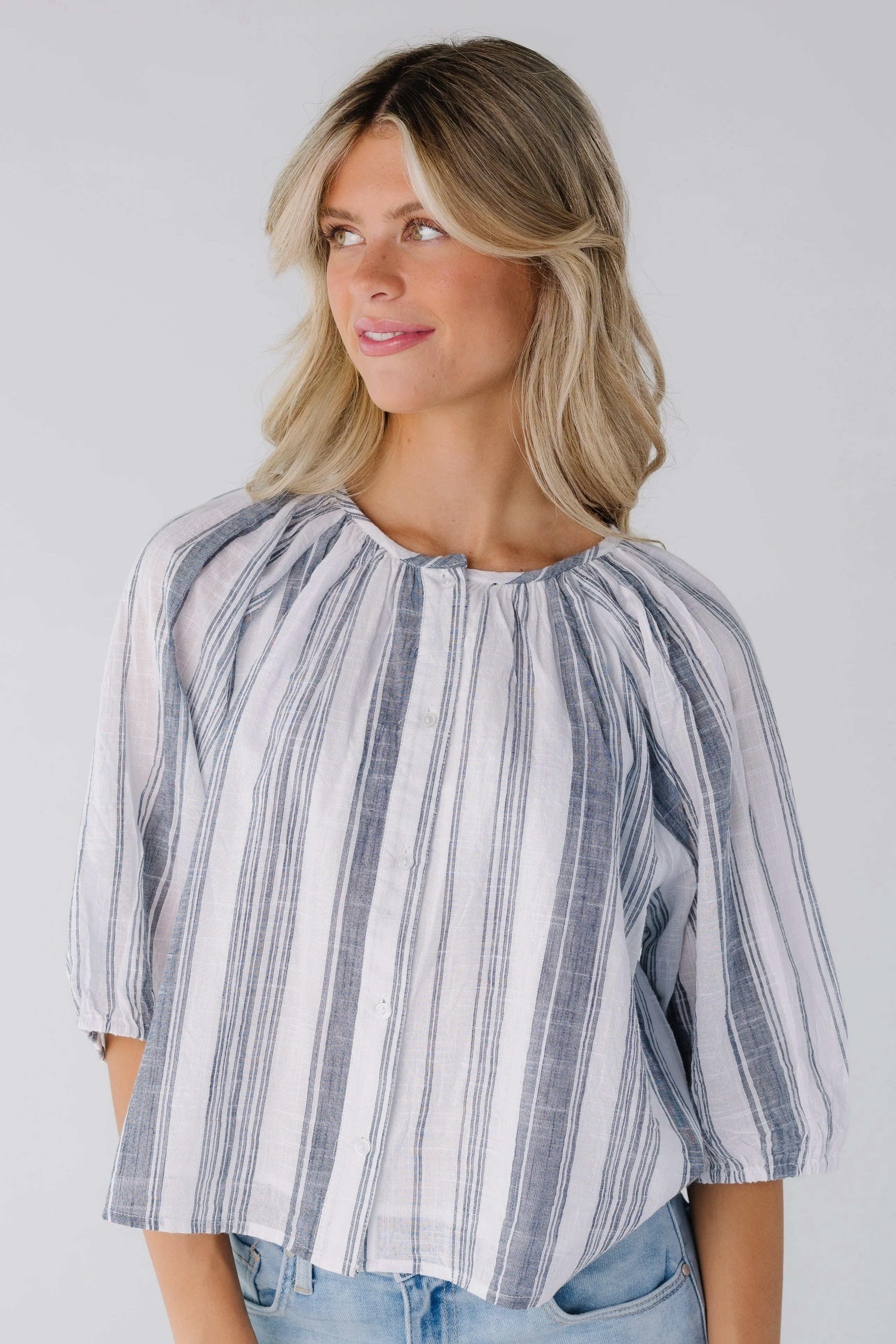 Downtown Stripe Button Down Top - Image 3